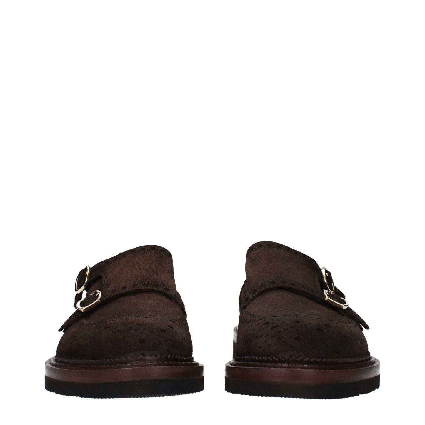 Santoni Lace up and Monkstrap Men Suede Brown/Dark Brown