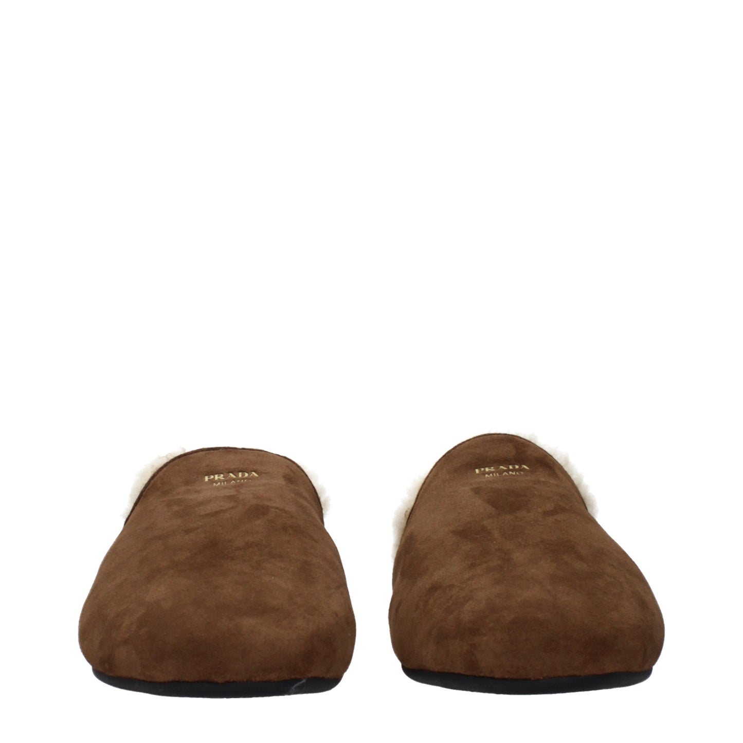 Prada Slippers and Clogs Women Suede Brown/Cocoa