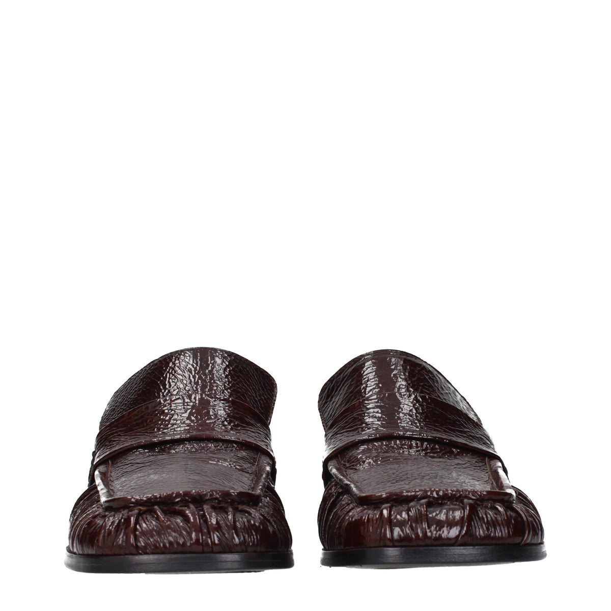 Jil Sander Loafers Women Patent Leather Brown/Land