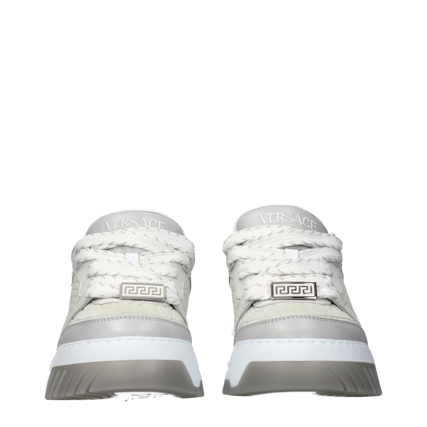 Versace Sneakers Men Leather Gray/Pearl Grey