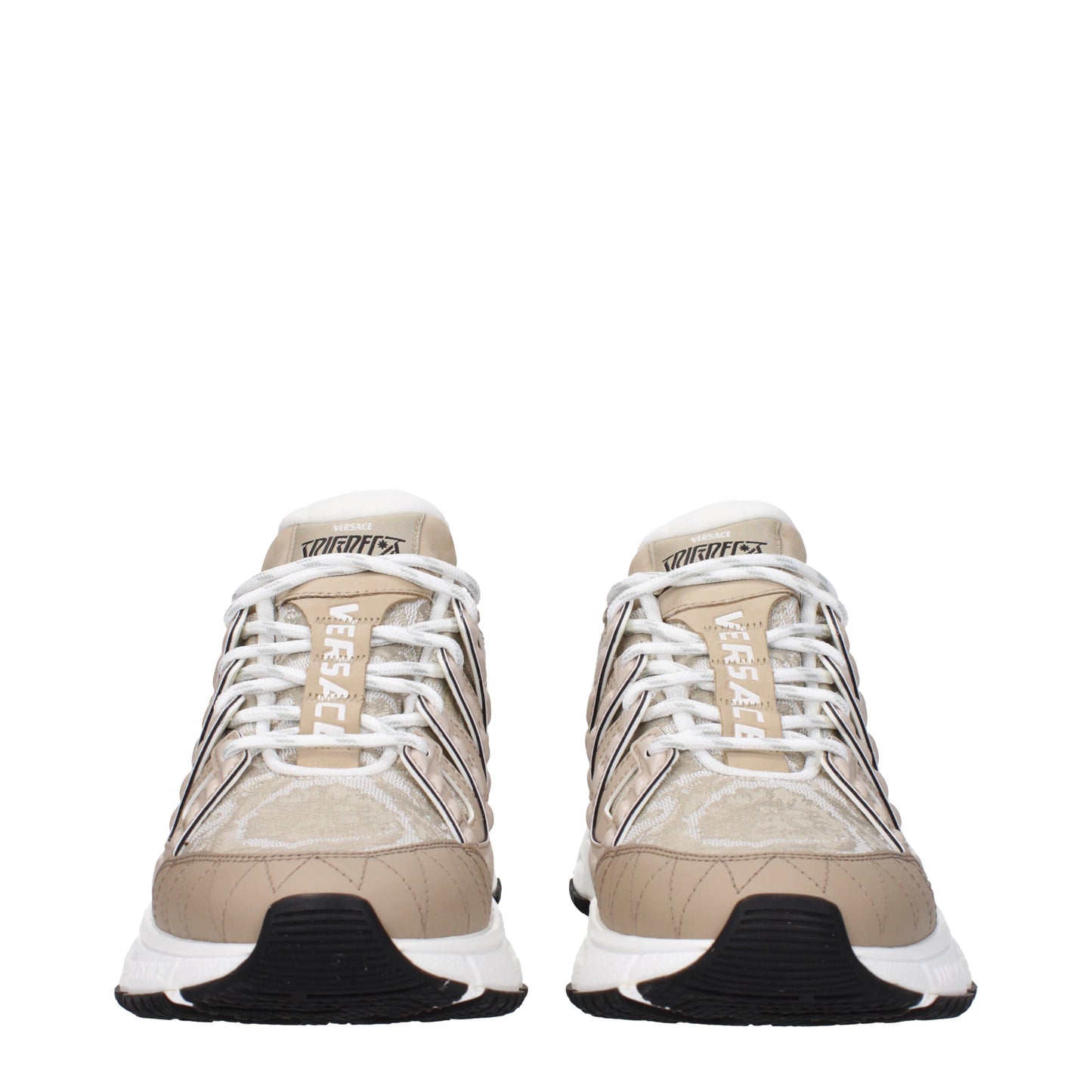 Versace Men's Sneakers in Fabric  Beige