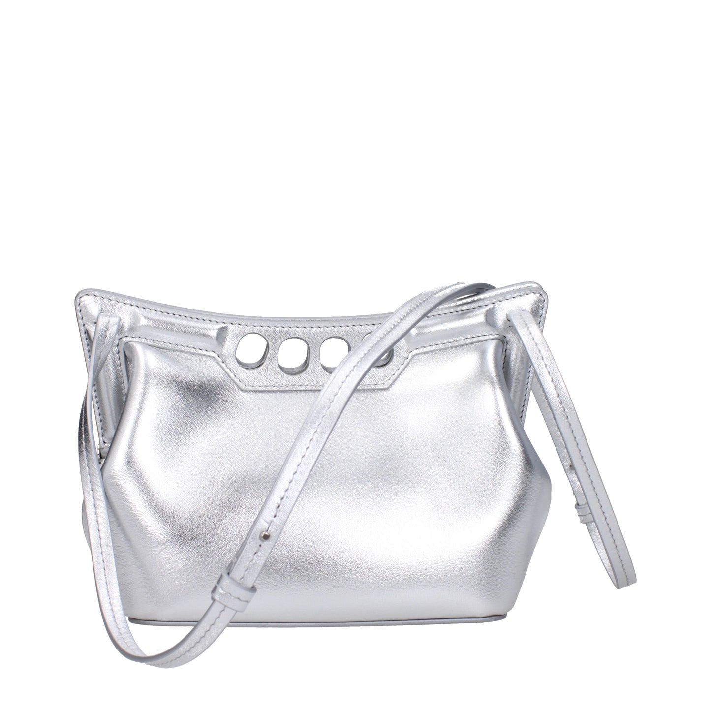 Alexander McQueen Crossbody Bags Women Leather Silver