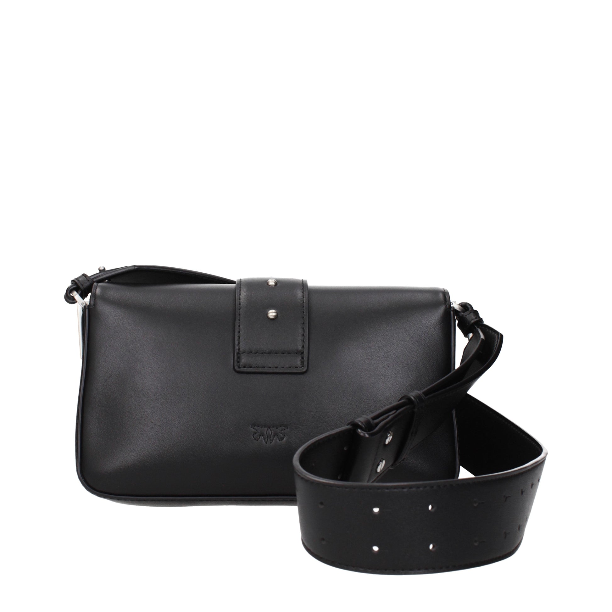 Pinko Crossbody Bags Women Leather Black/Silver