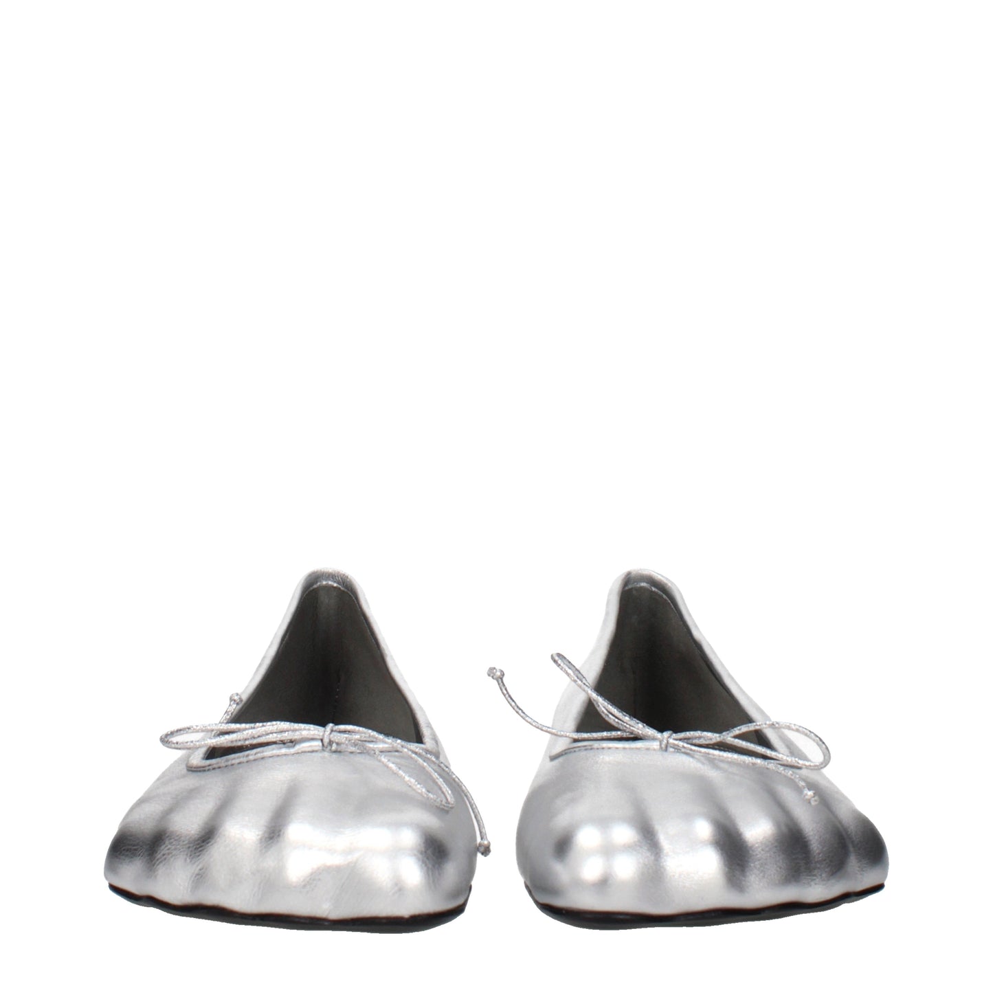 Balenciaga Ballet Flats Women Leather Silver