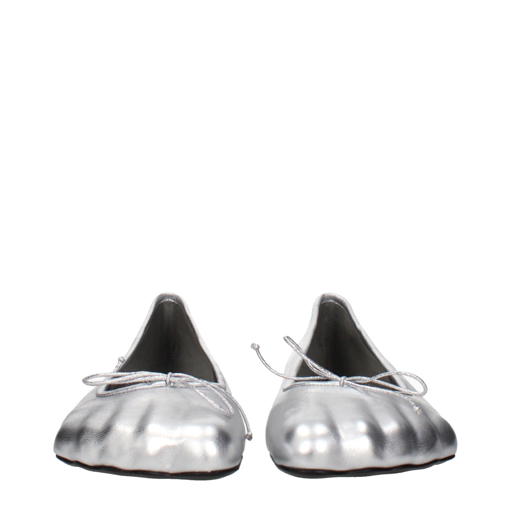 Balenciaga Ballet Flats Women Leather Silver