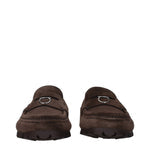 Ferragamo Loafers Men Suede Brown/Dark Brown
