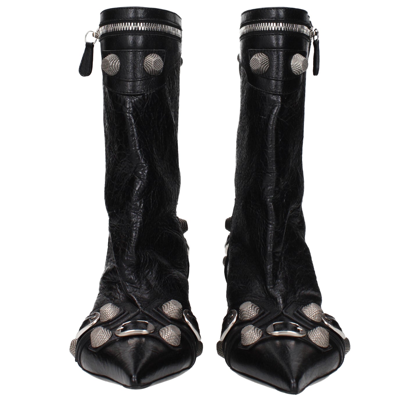 Balenciaga Ankle Boots Women Leather Black
