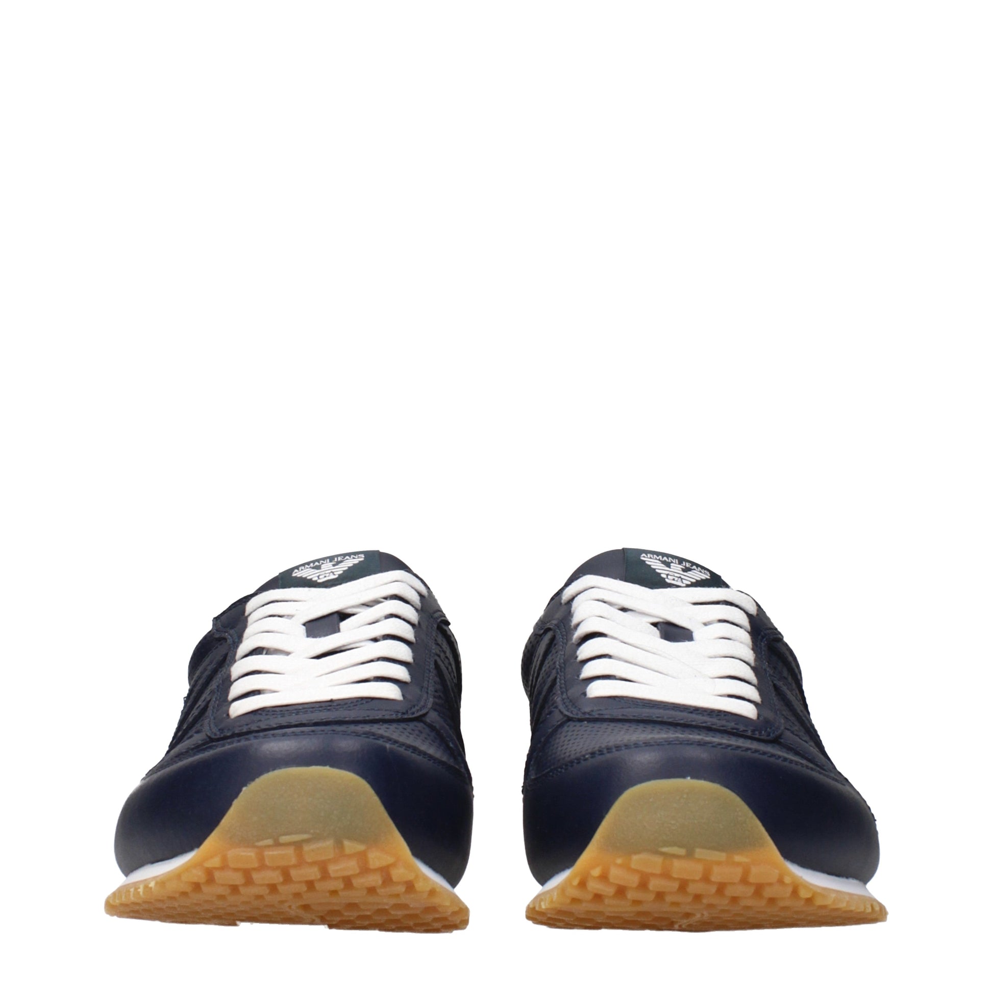 Armani Jeans Sneakers Men Leather Blue