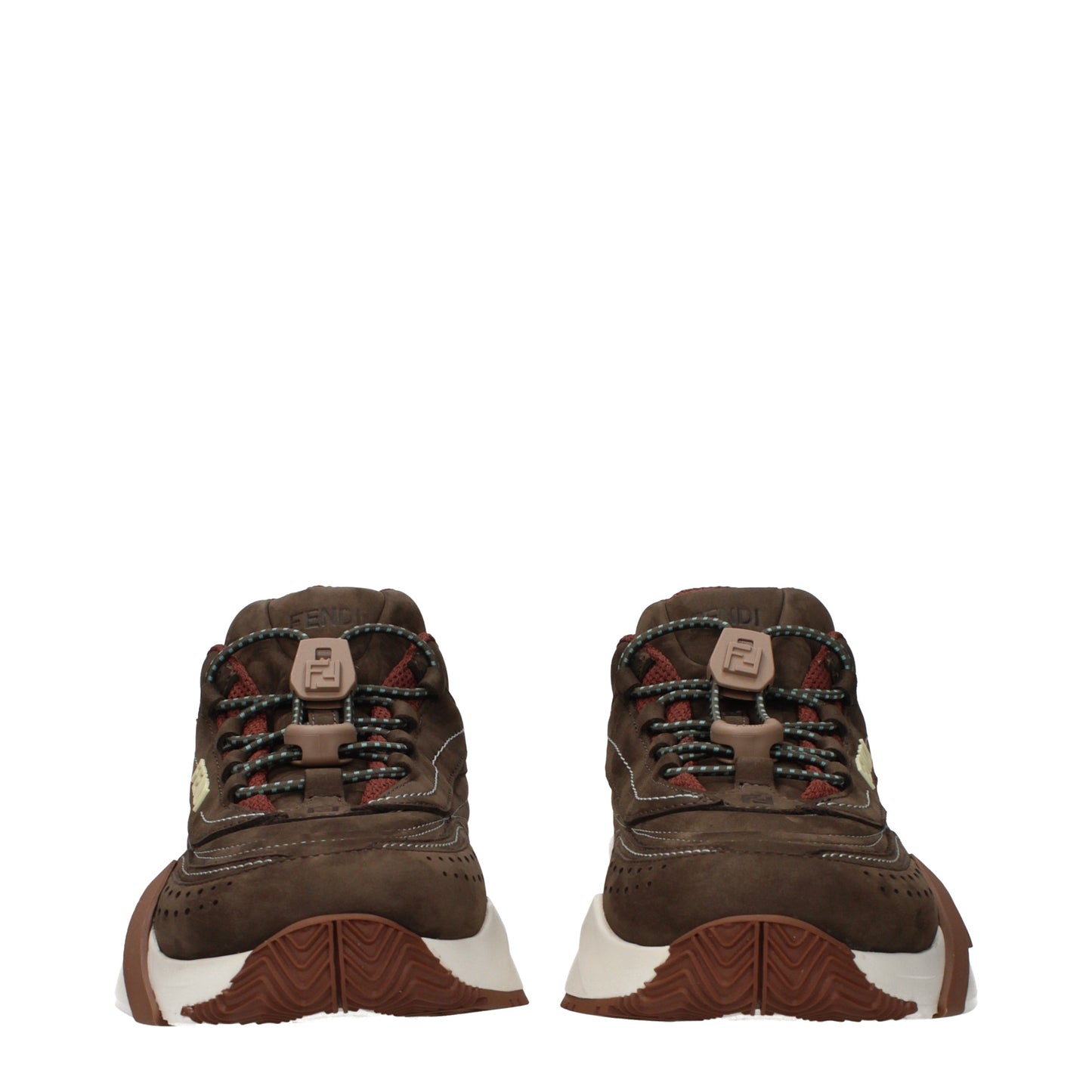 Fendi Sneakers Women Suede Brown