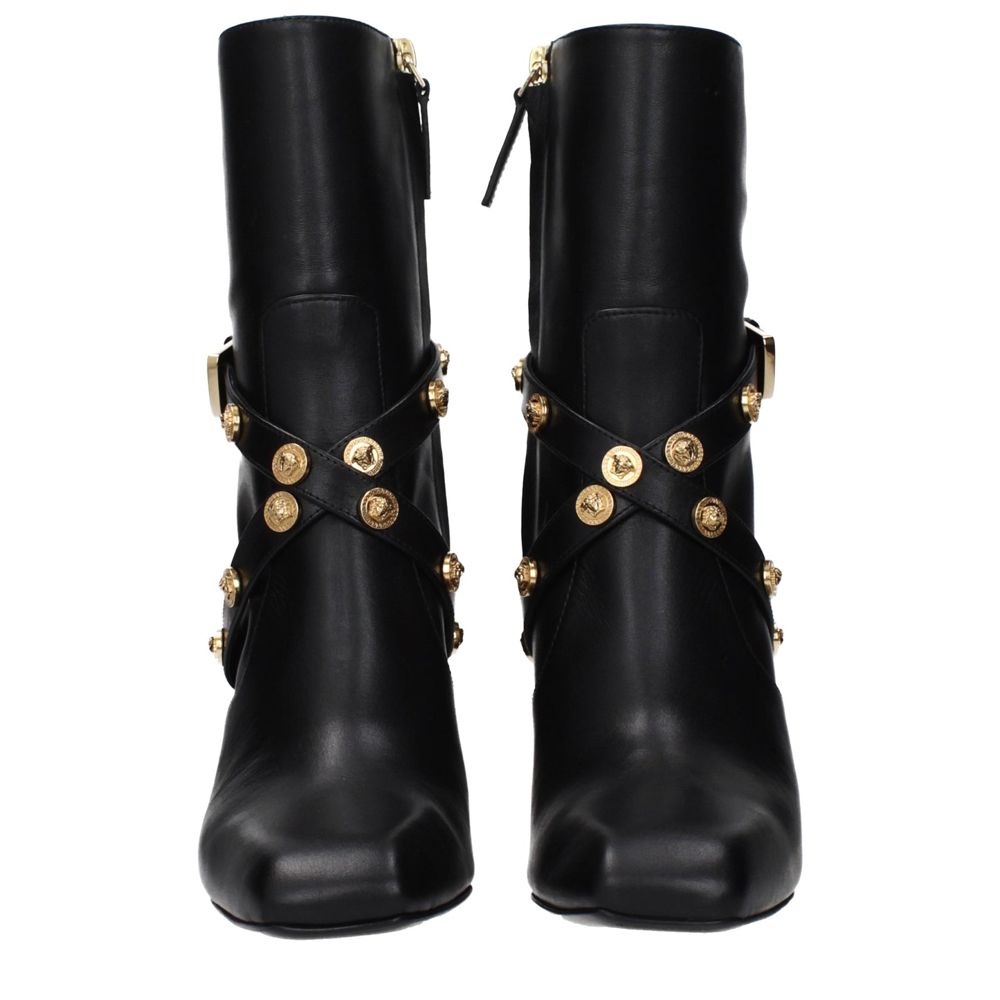 Versace Ankle Boots Women Leather Black