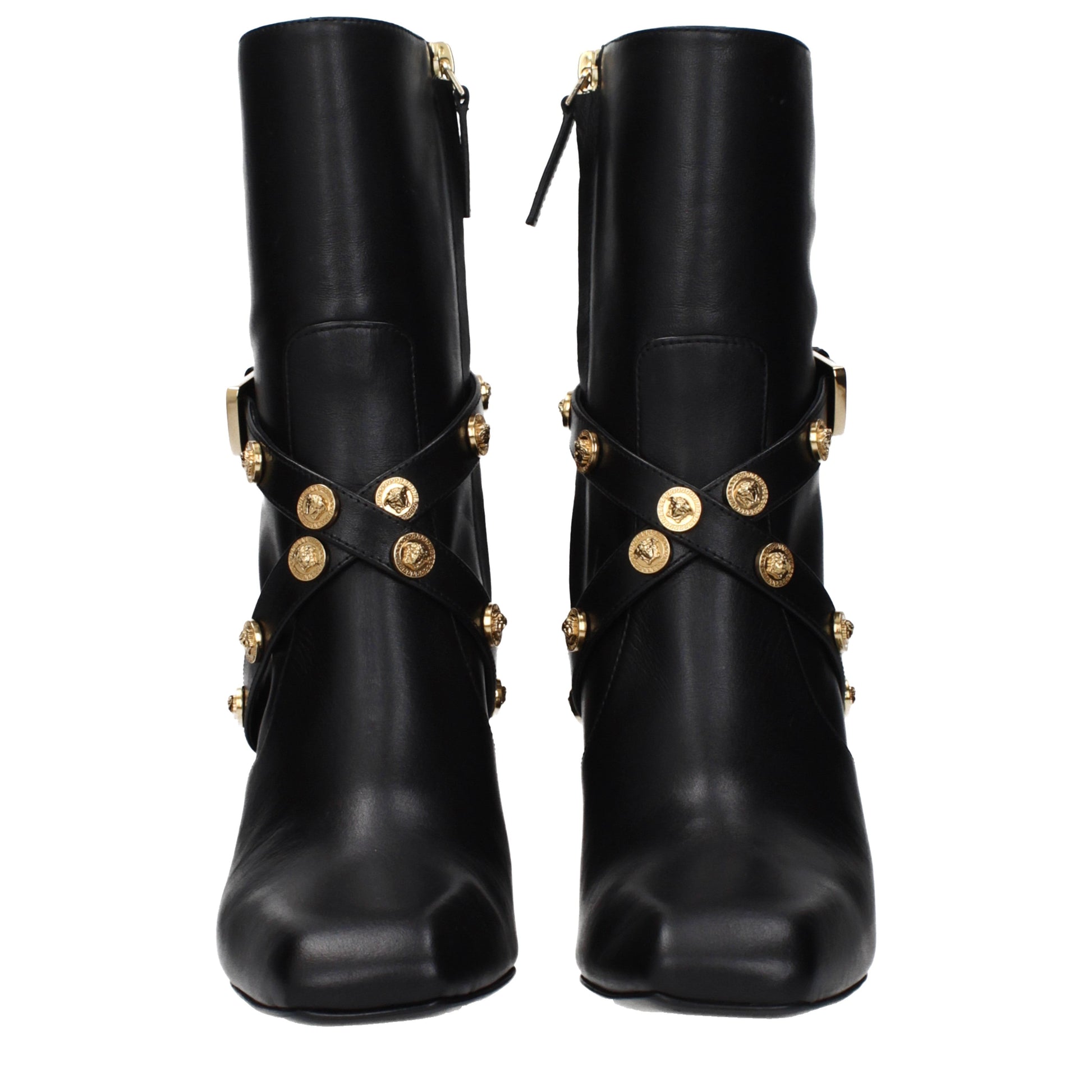 Versace Ankle Boots Women Leather Black