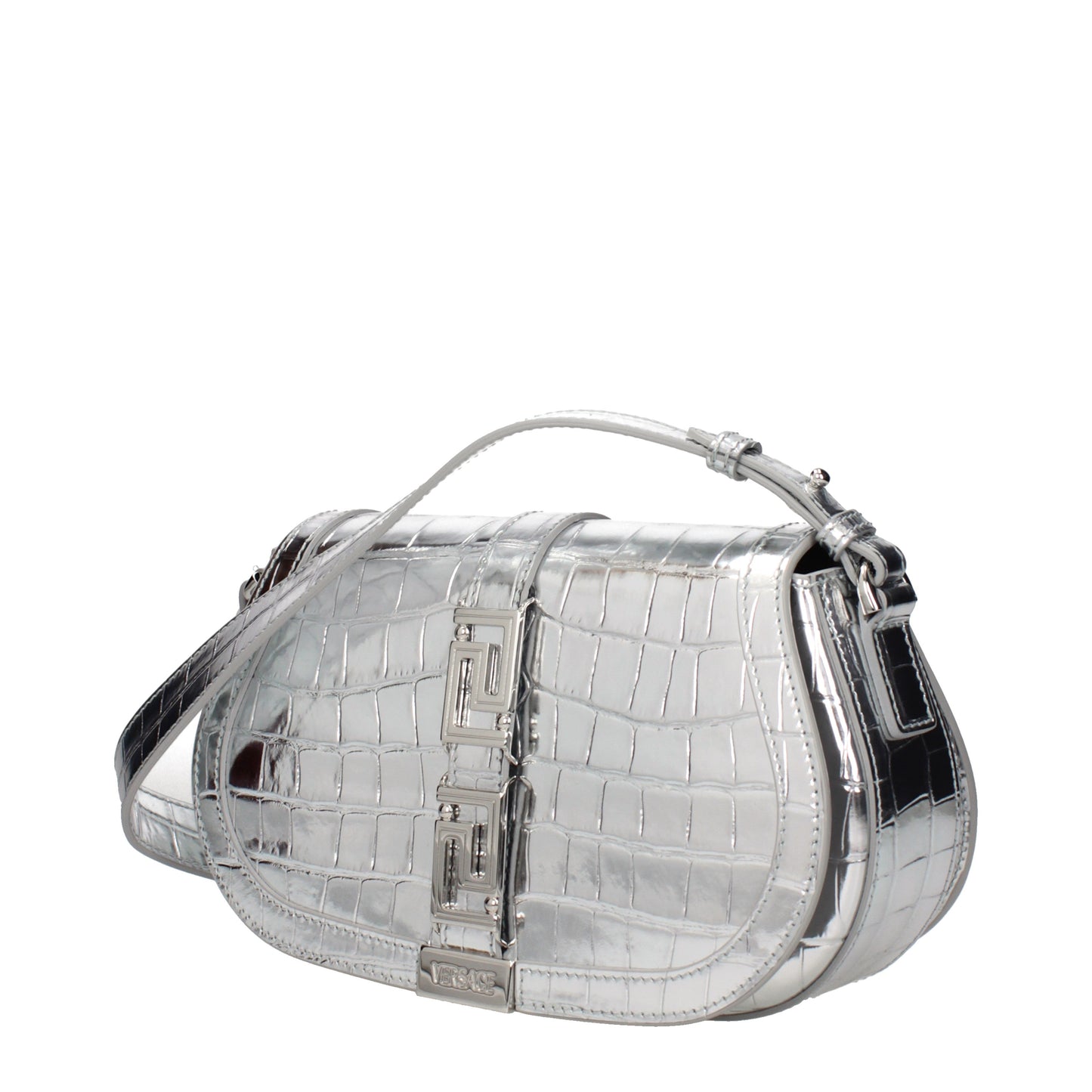 Versace Shoulder Bags Women Leather Silver