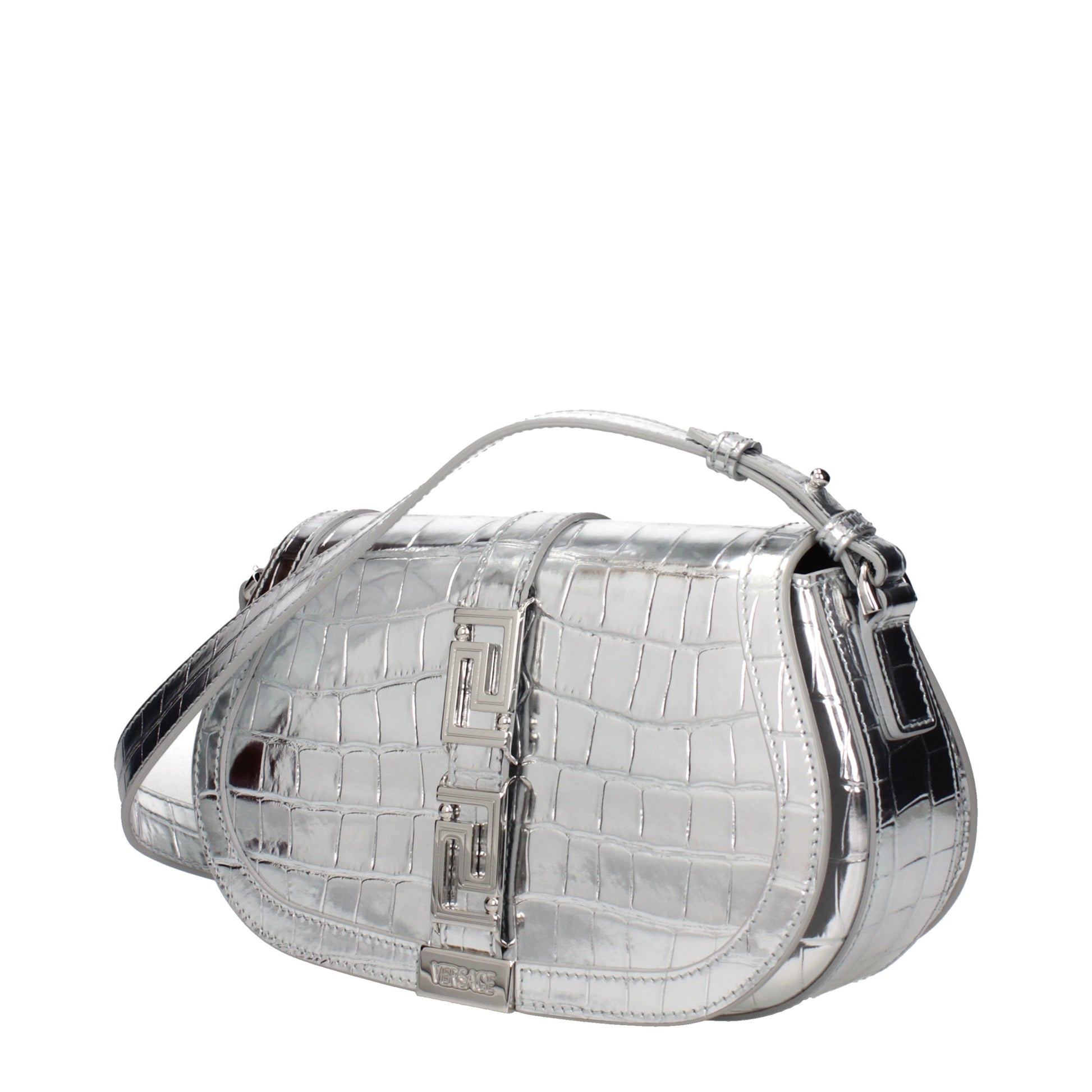 Versace Shoulder Bags Women Leather Silver