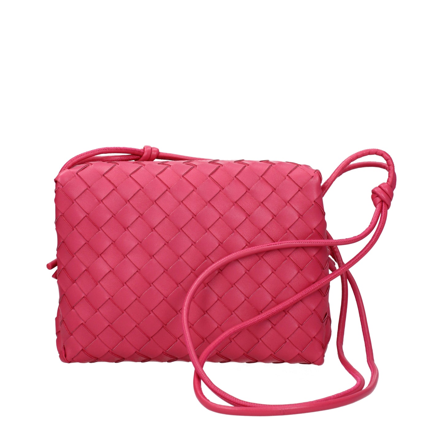 Bottega Veneta Crossbody Bags Women Leather Fuchsia/Cranberry