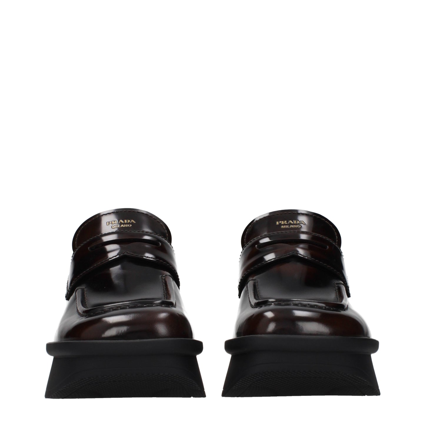 Prada Loafers Women Leather Brown/Burnt