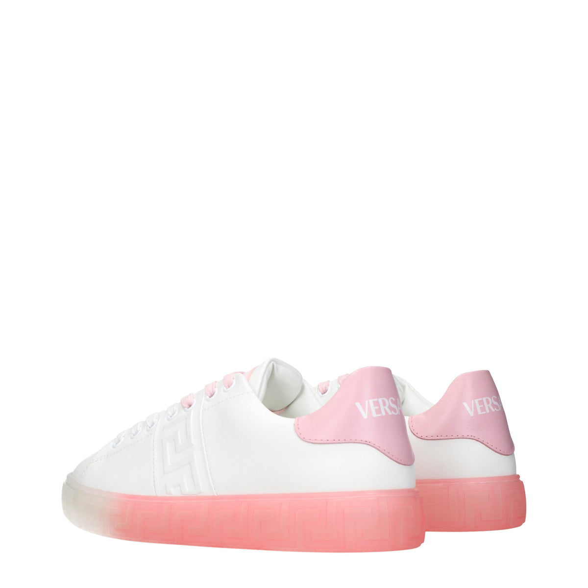 Versace Sneakers Women Leather White/Pastel Pink