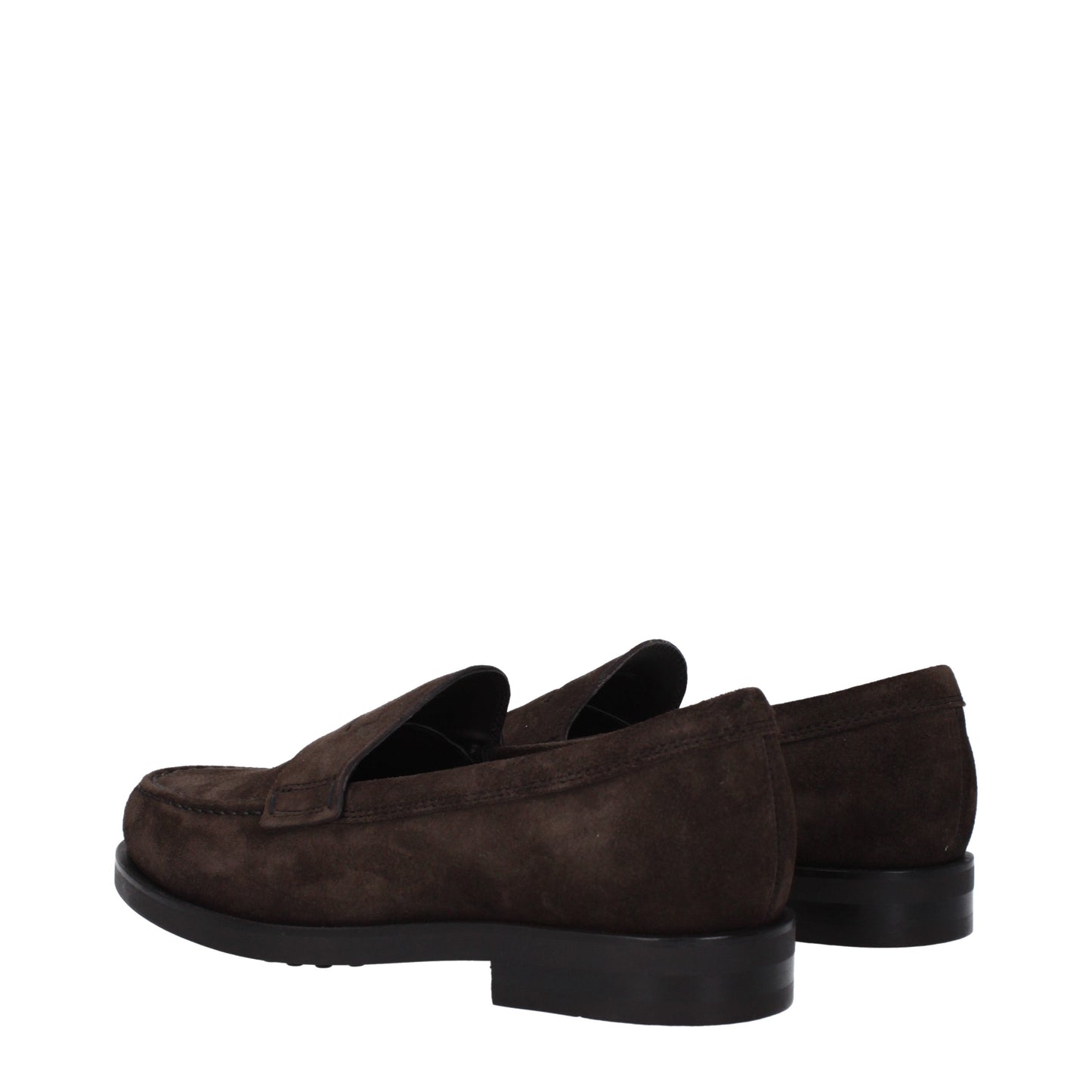 Tod's Men's Loafers in Suede Brown/Dark Brown