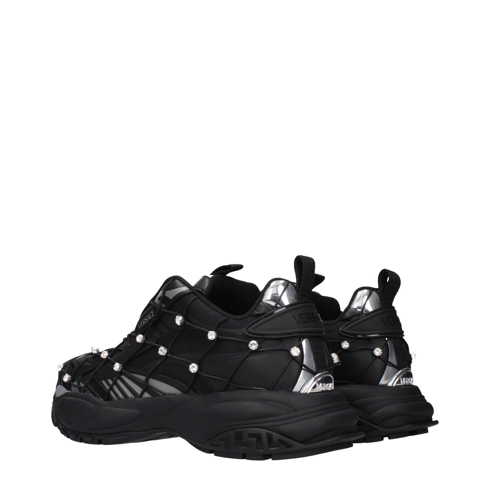 Versace Sneakers Men Fabric  Black