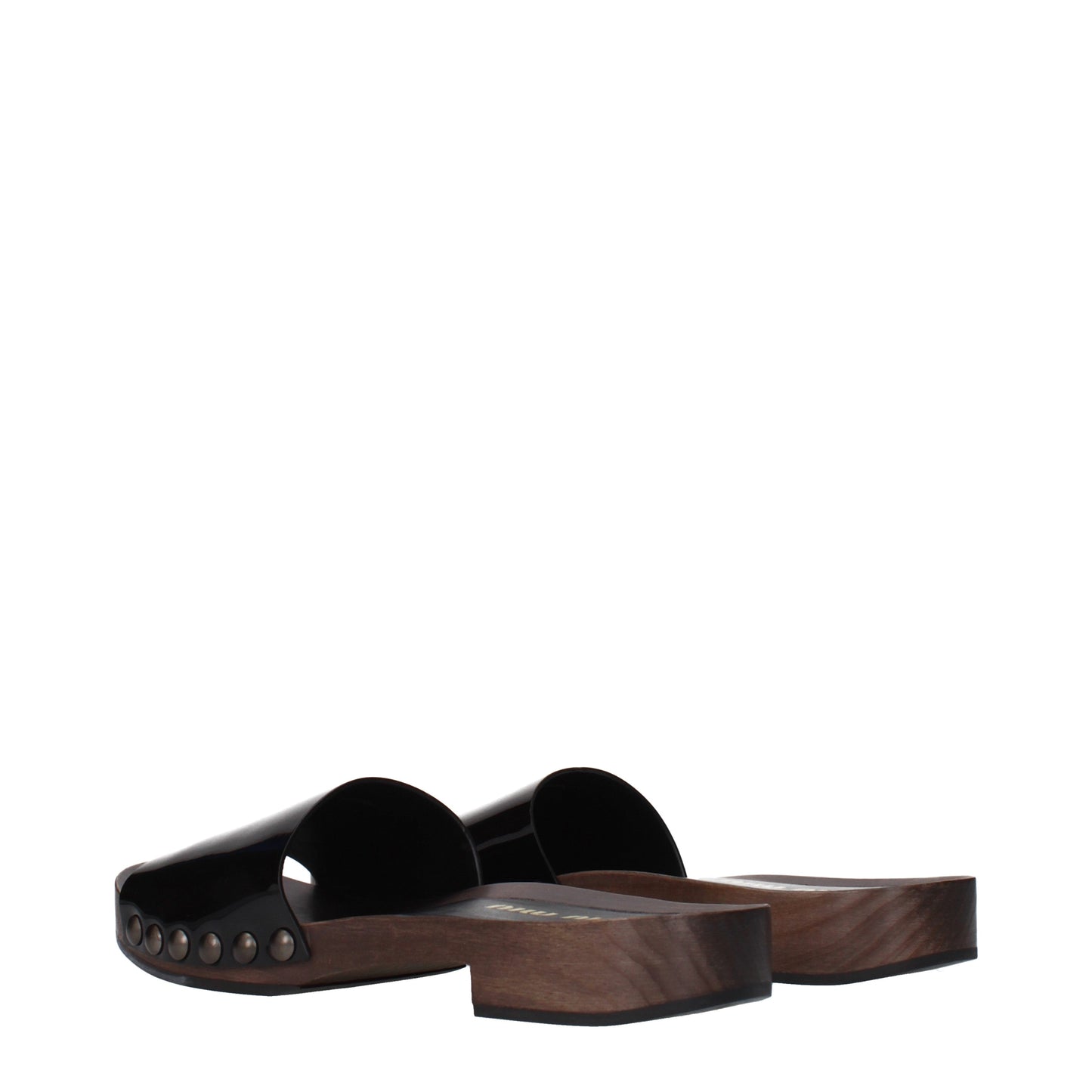 Miu Miu Slippers and Clogs Women Patent Leather Black