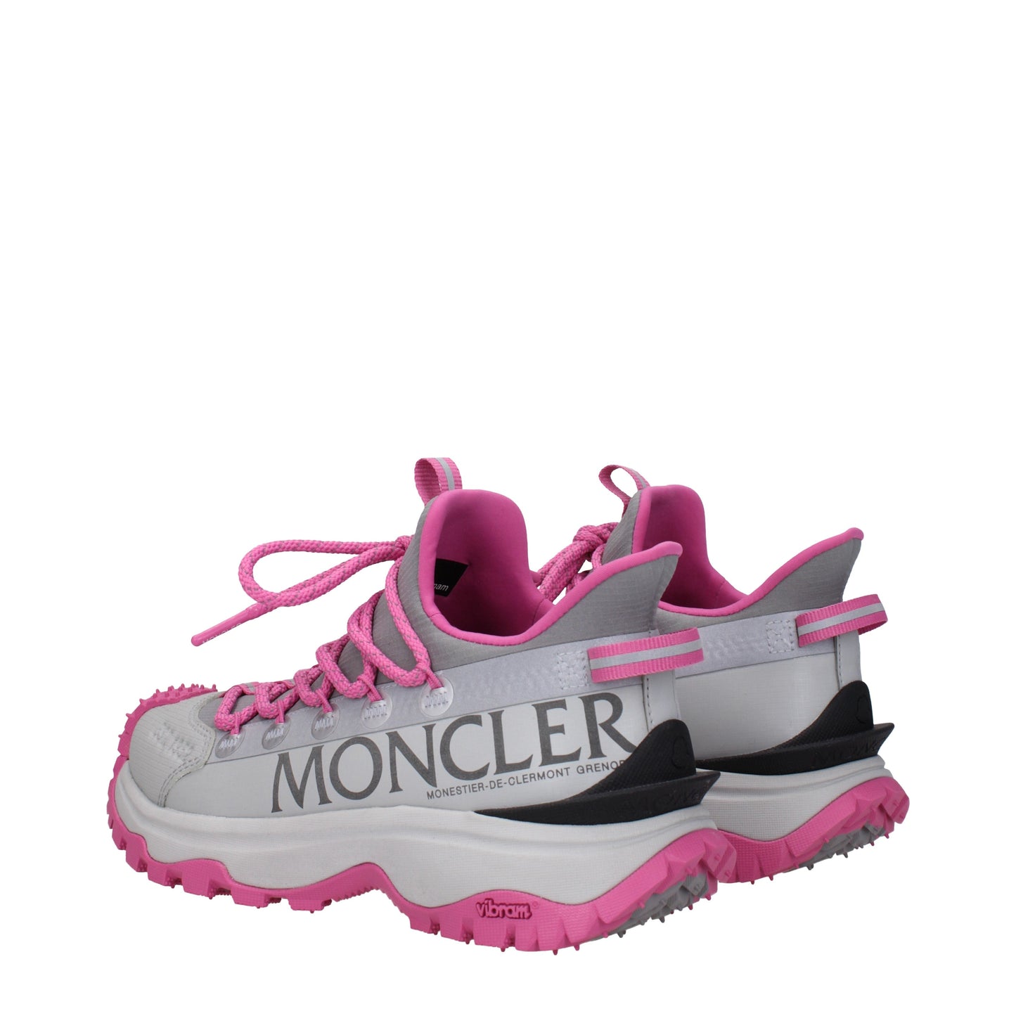 Moncler Women's Sneakers in Fabric  Gray/Pink