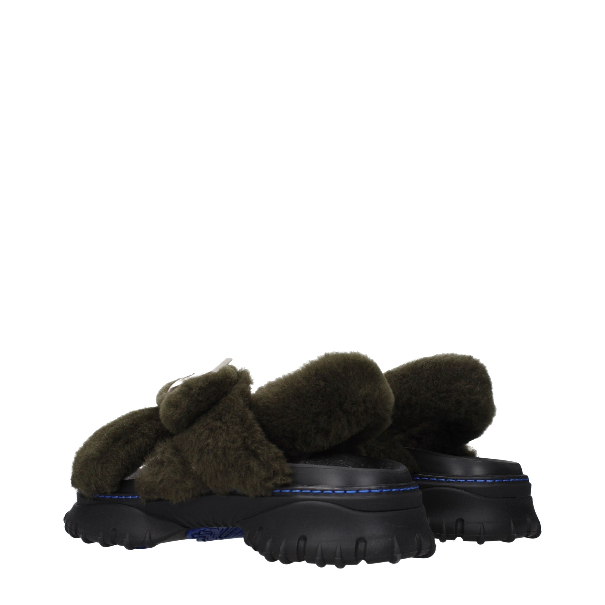 Burberry Slippers and Clogs Women Fur  Green/Lake