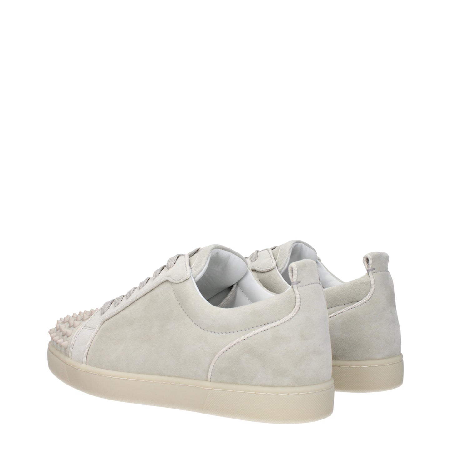 Louboutin Men's Sneakers in Suede Gray/Alabaster