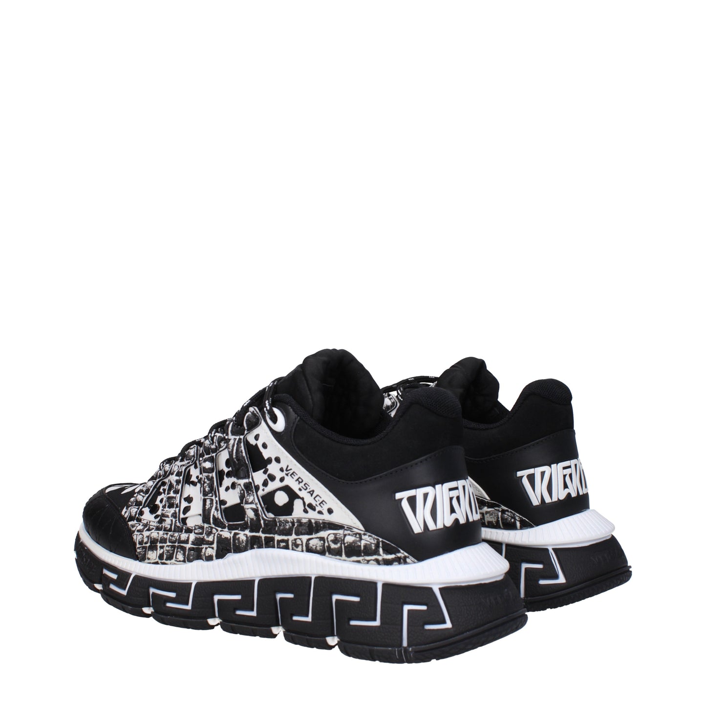 Versace Men's Sneakers in Fabric  Black/White