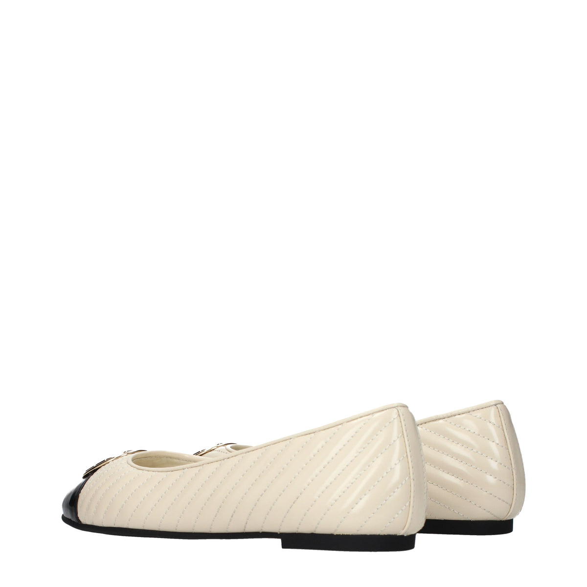 Tory Burch Ballet Flats Women Leather Beige/Light Cream