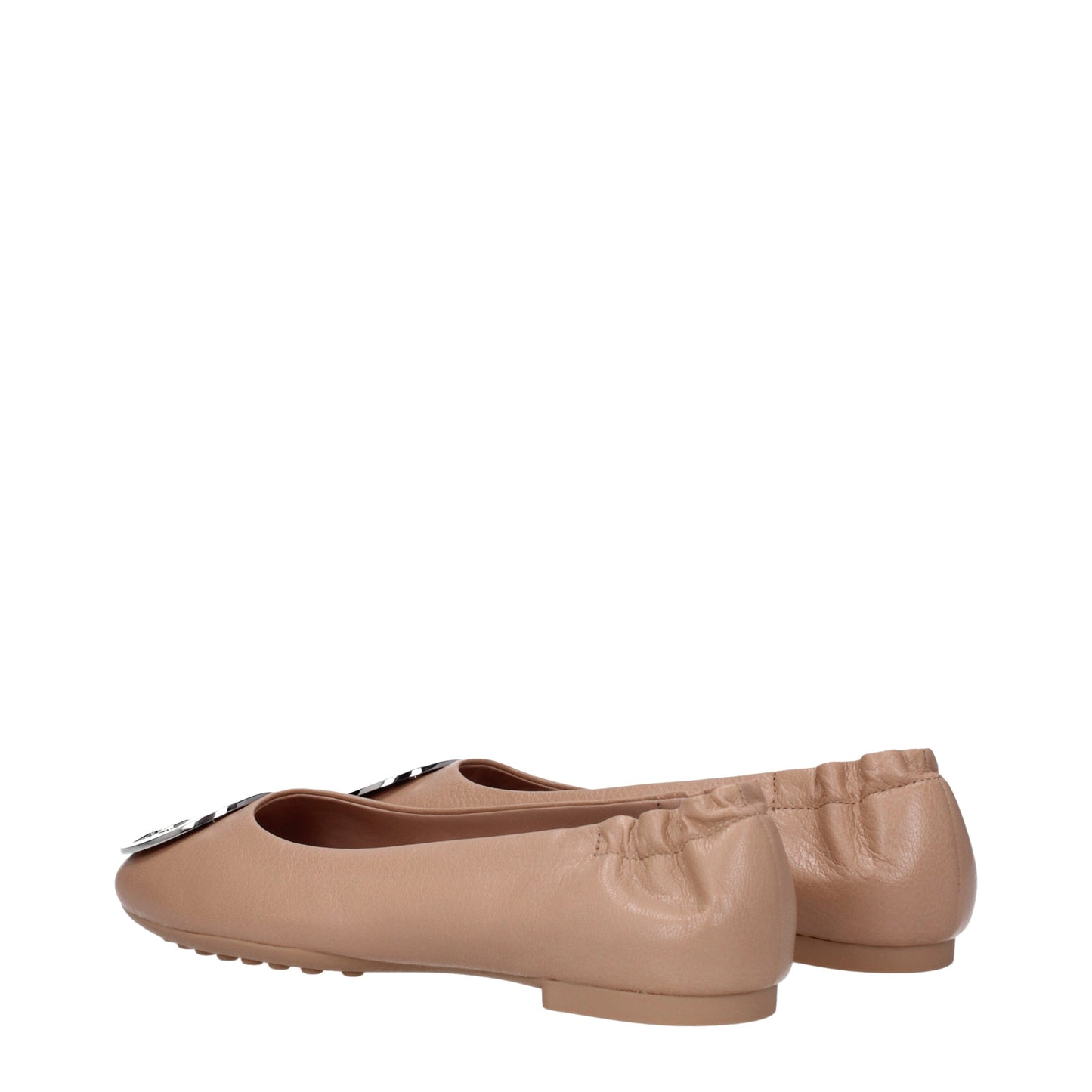 Tory Burch Women's Ballet Flats in Leather Brown/Light Sand