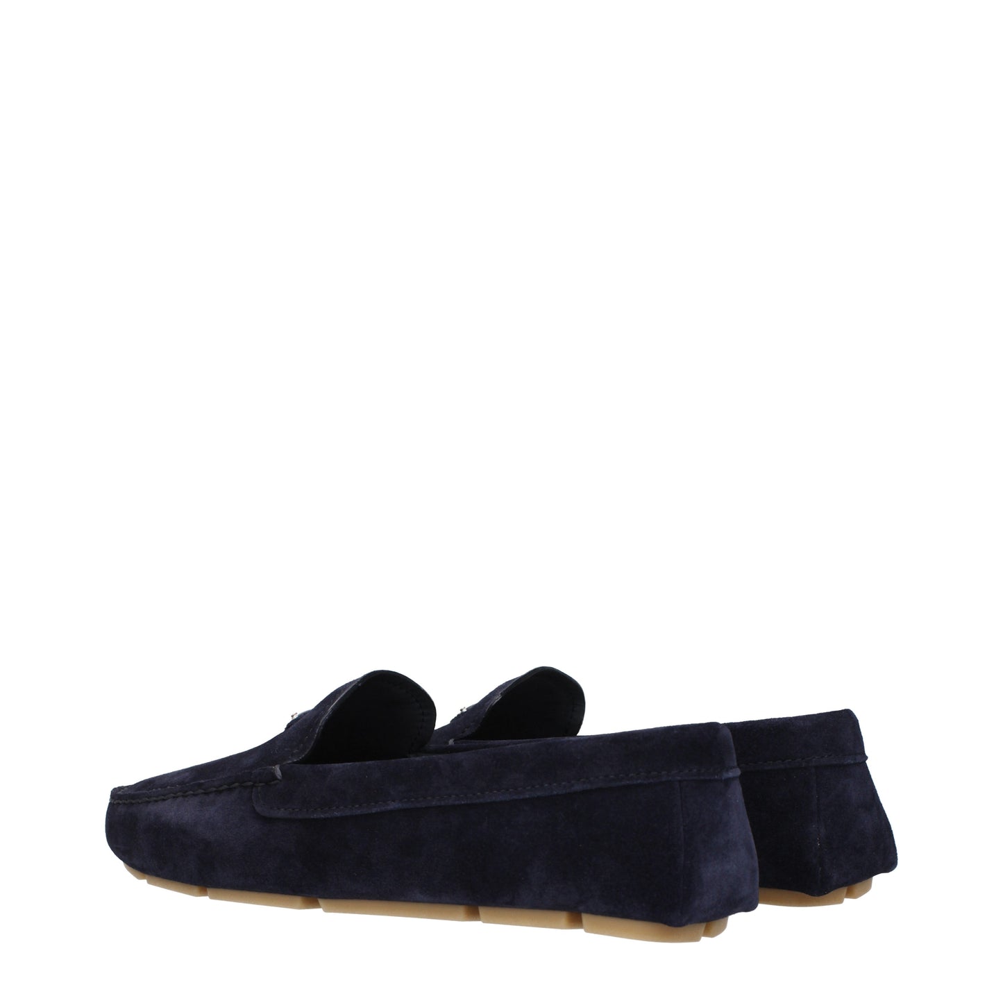 Prada Men's Loafers in Suede Blue/Midnight Blue