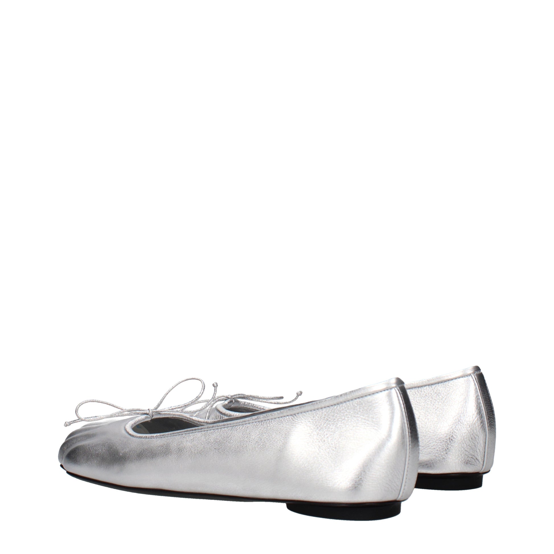 Balenciaga Ballet Flats Women Leather Silver