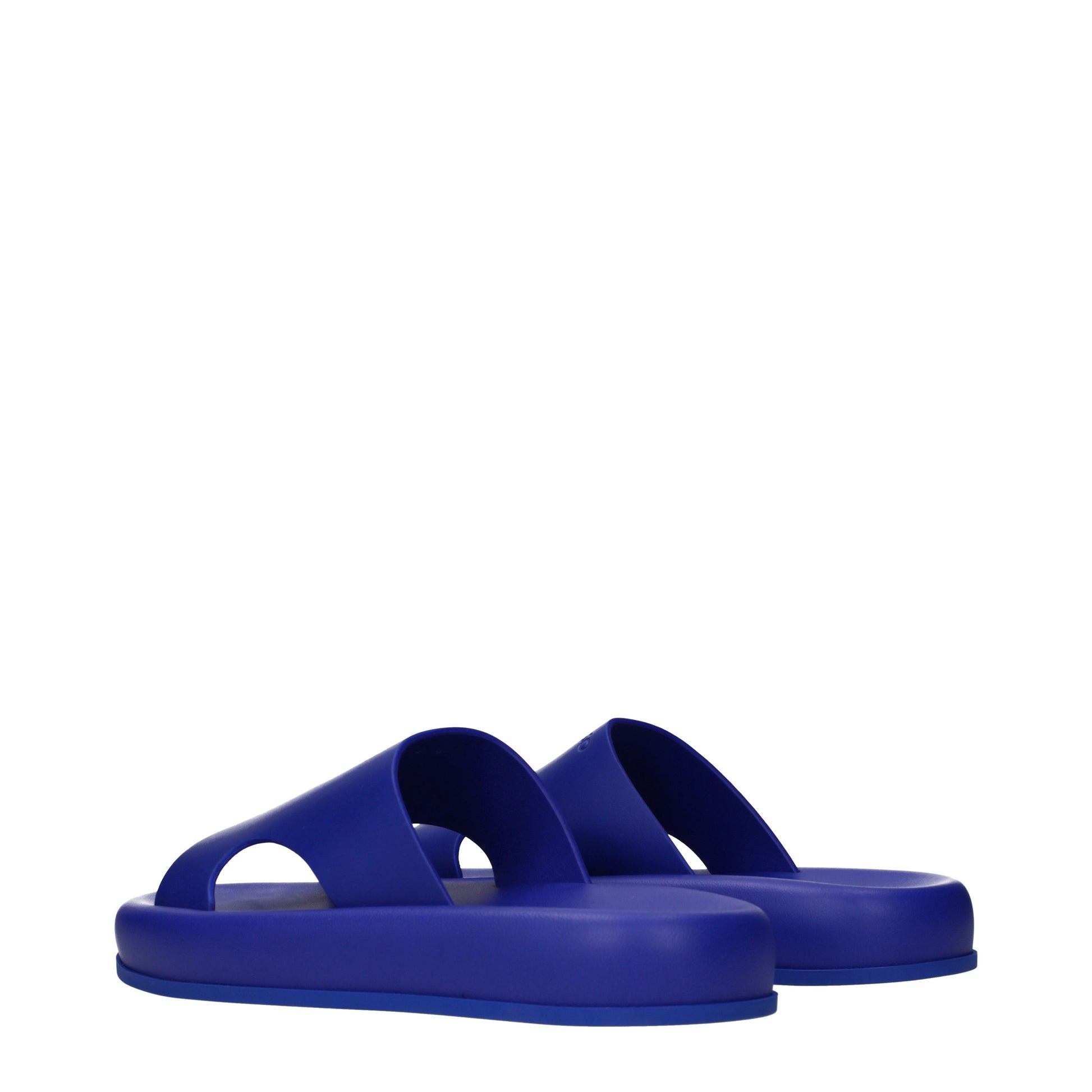 Salvatore Ferragamo Slippers and Clogs Men Leather Blue/Lapis Lazuli