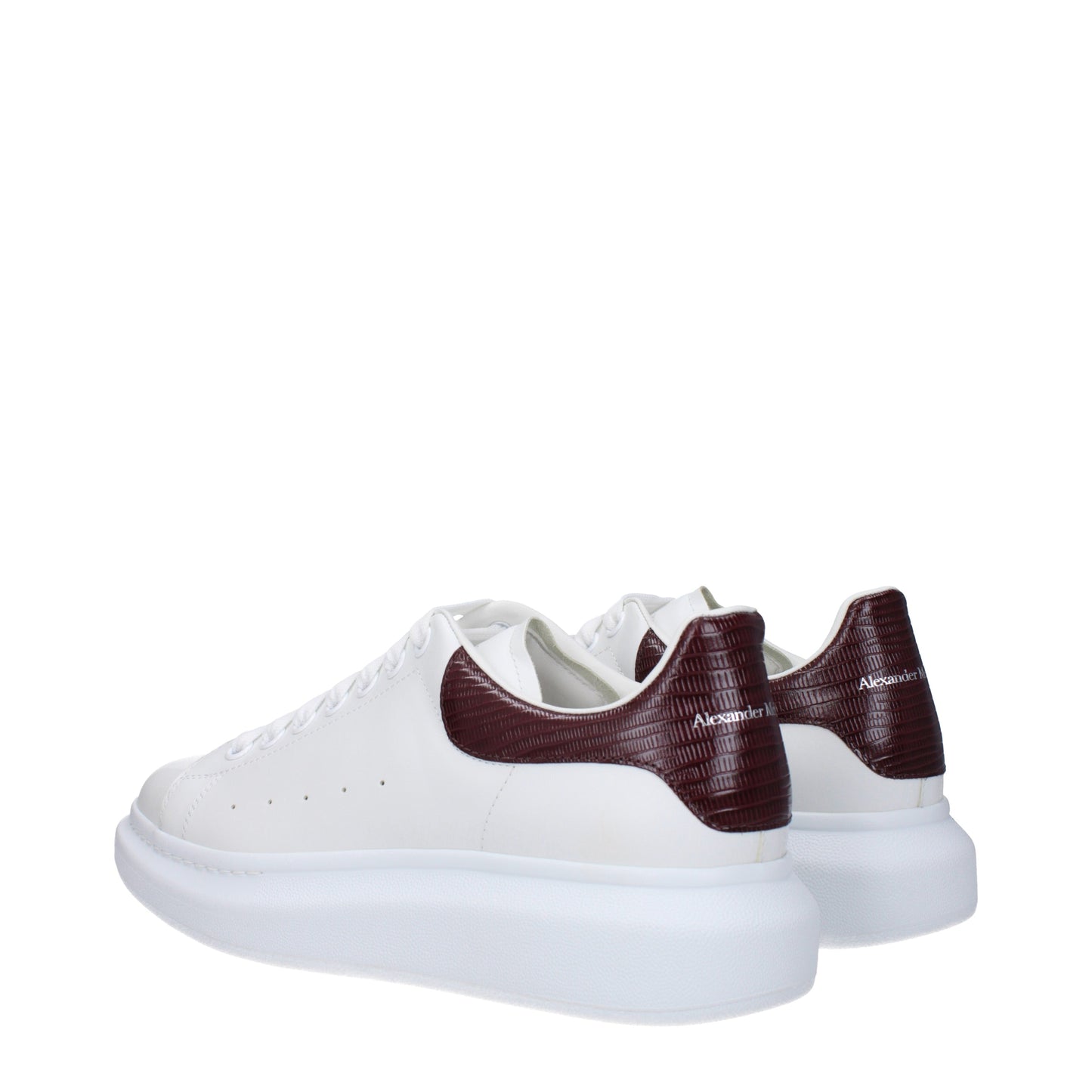 Alexander McQueen Men's Sneakers in Leather White/Burgundy