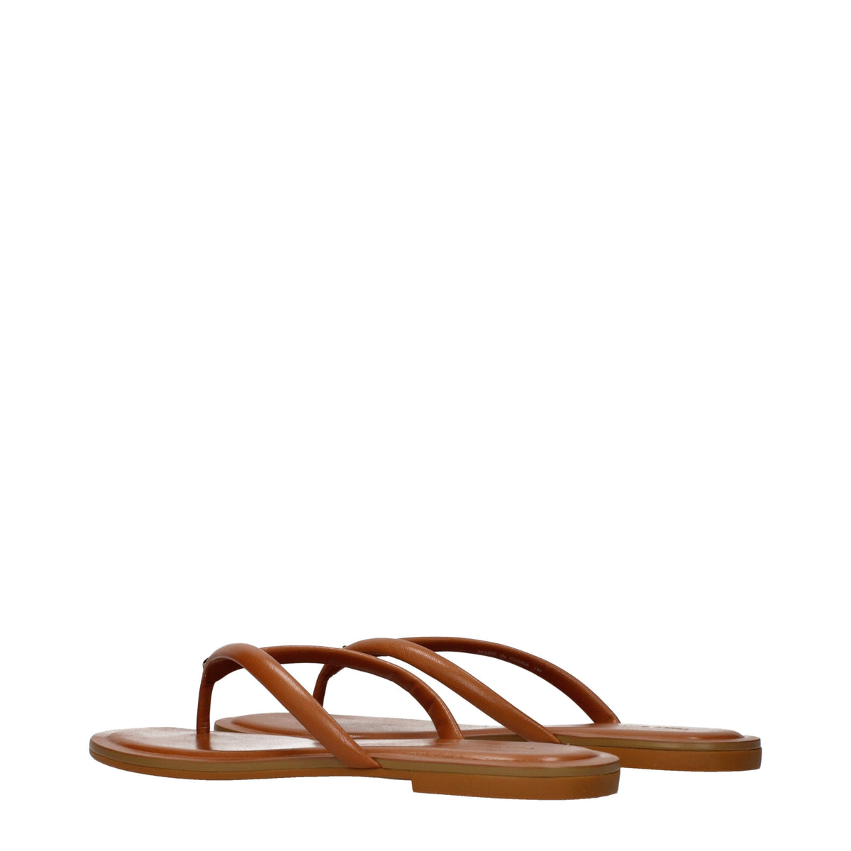 Tory Burch Flip Flops Women Leather Brown/Camel