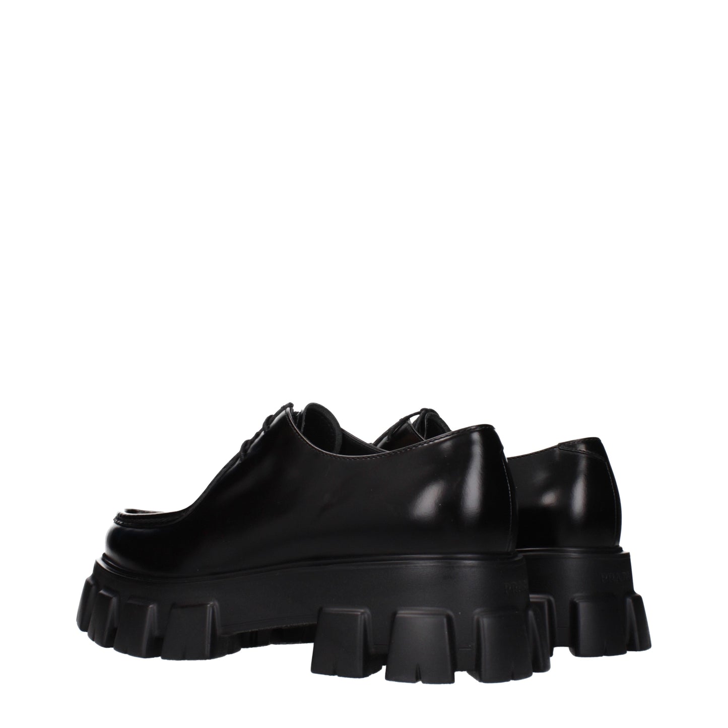 Prada Lace up and Monkstrap Men Leather Black