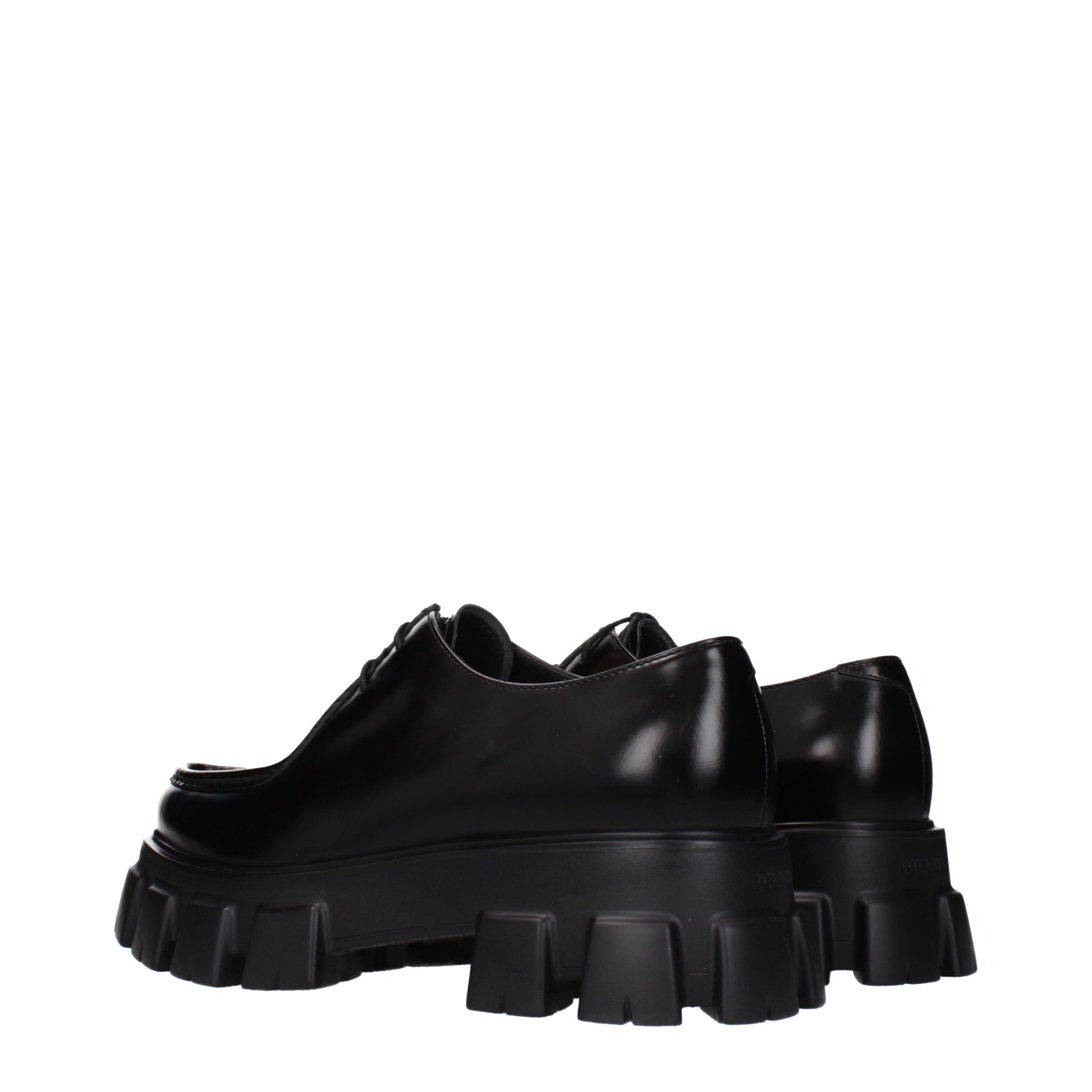 Prada Lace up and Monkstrap Men Leather Black