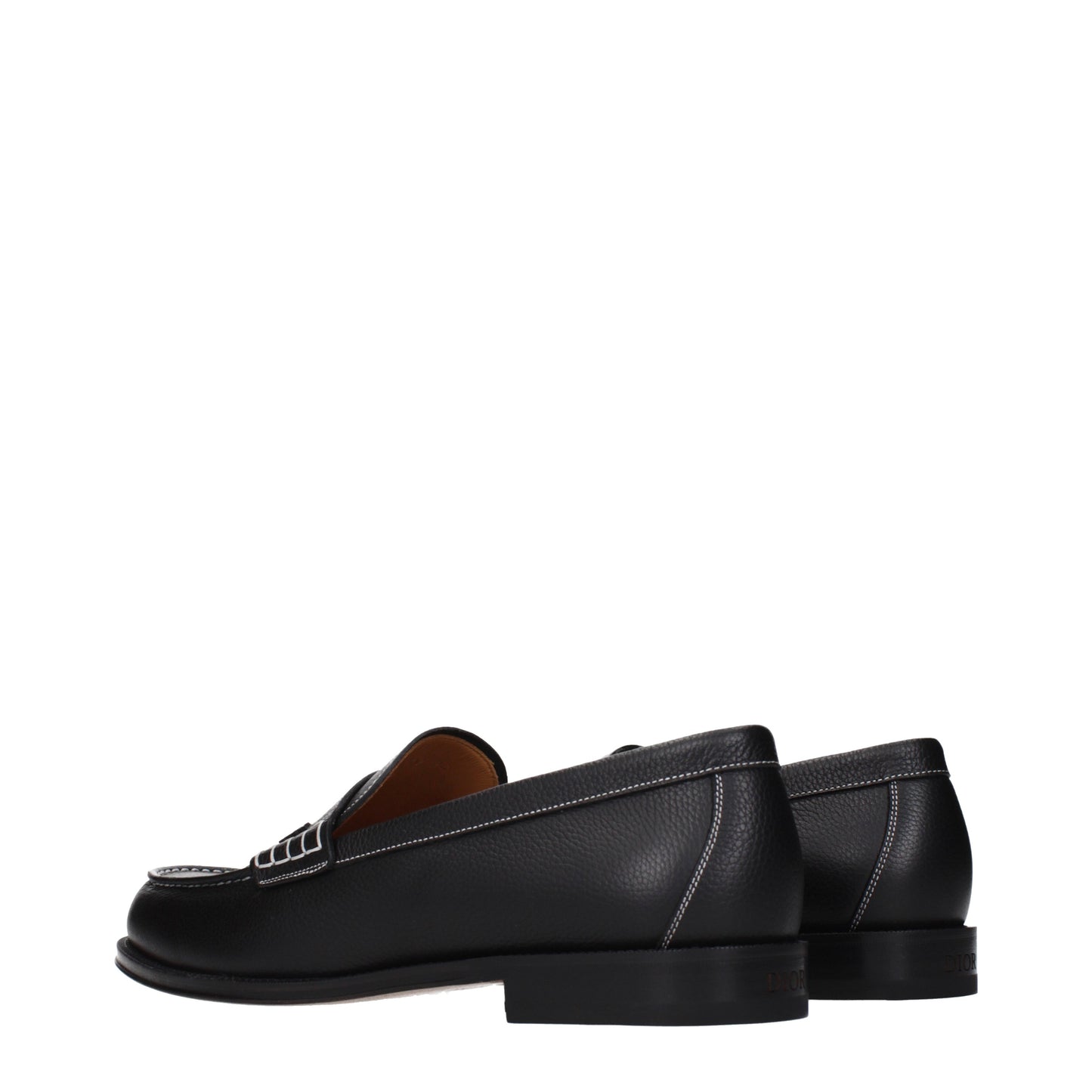 Christian Dior Loafers Men Leather Black