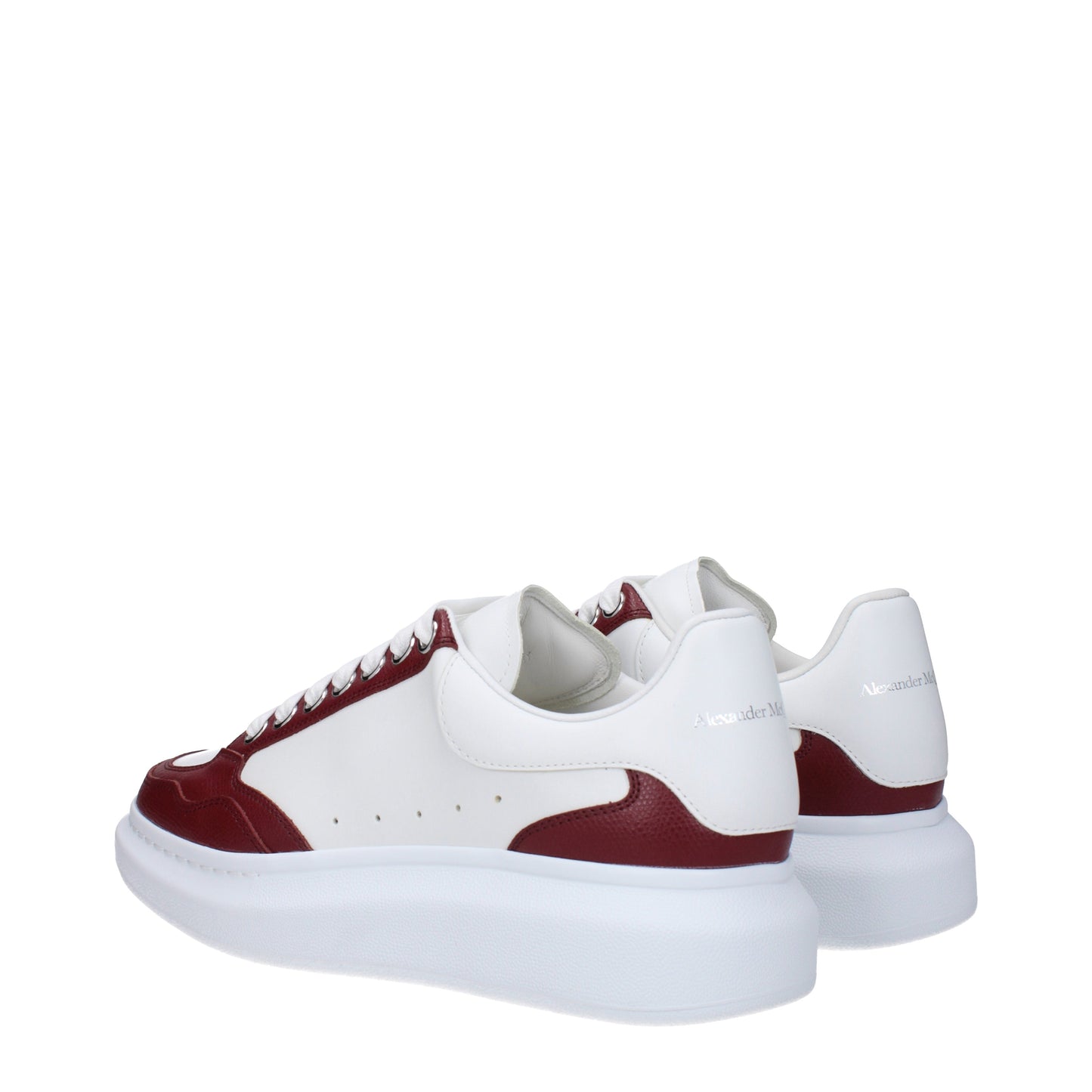 Alexander McQueen Men's Sneakers in Leather White/Burgundy