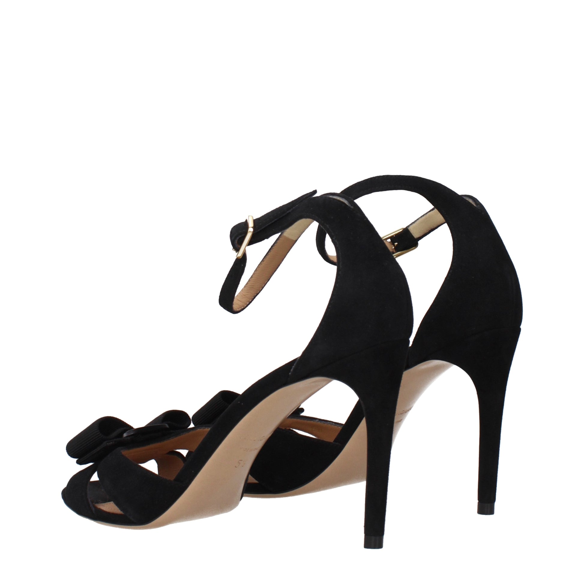Salvatore Ferragamo Sandals Women Suede Black