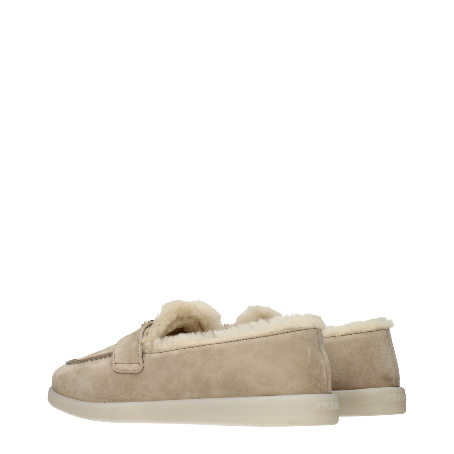 Prada Loafers Women Suede Beige/Desert