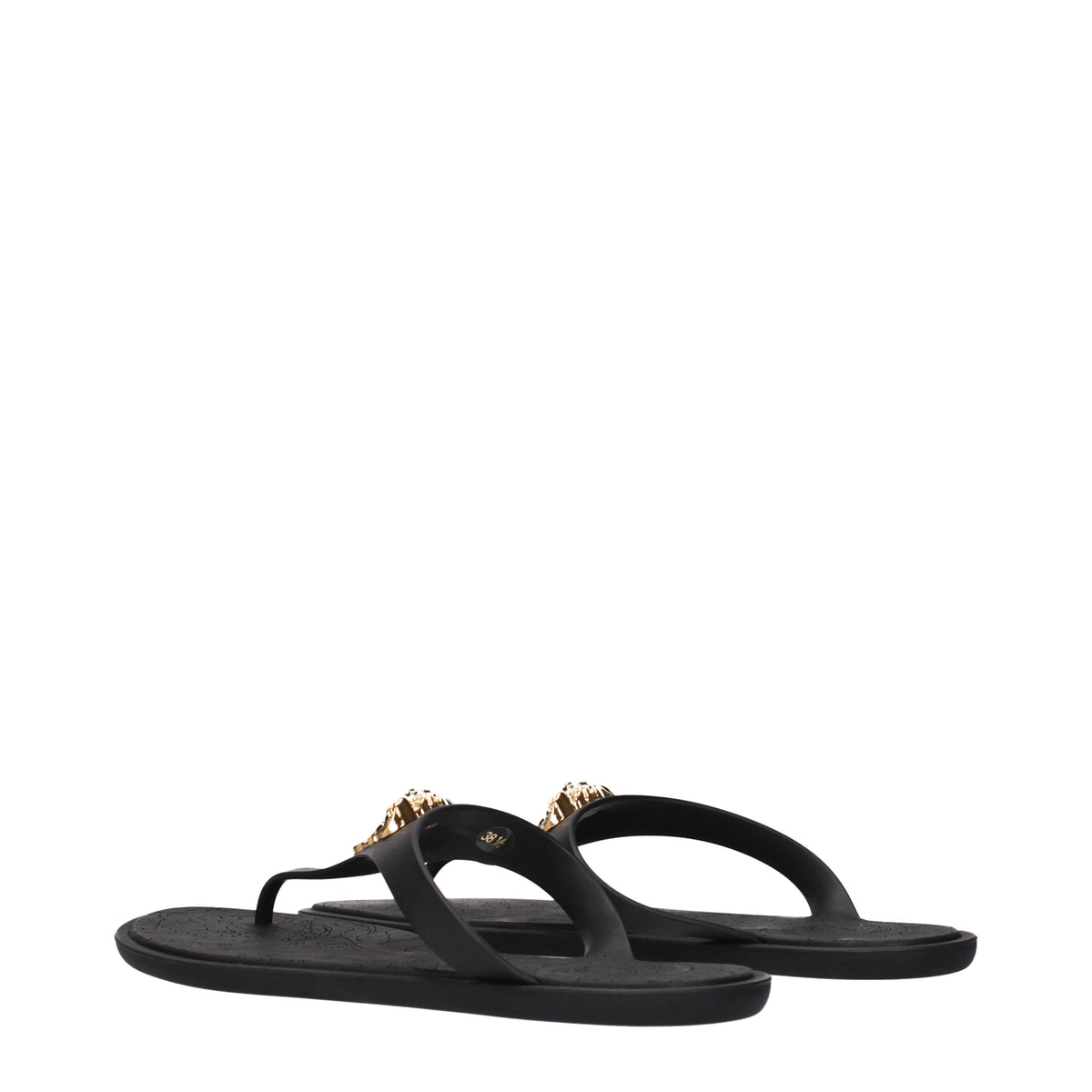 Versace Flip Flops Women Rubber Black