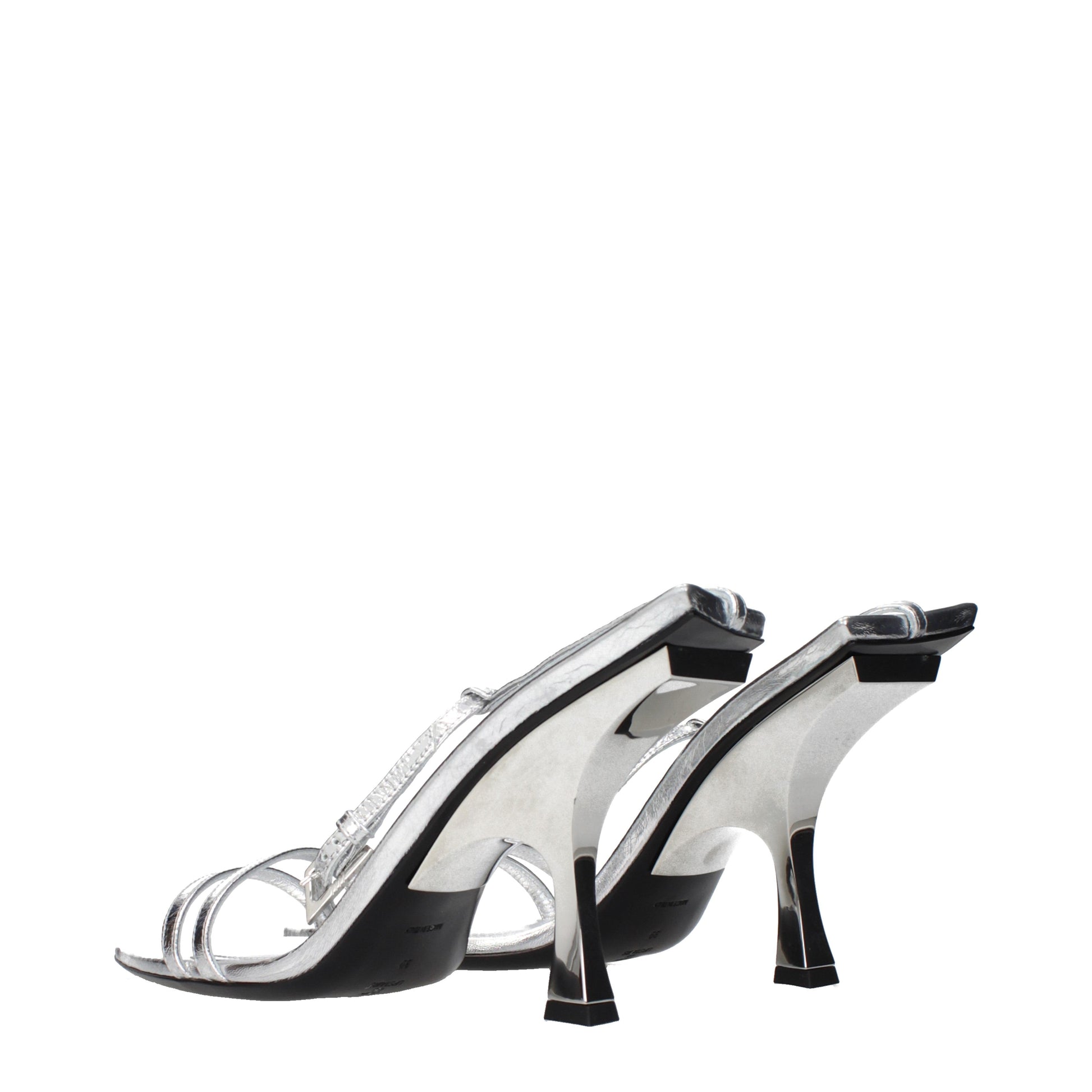 The Attico Sandals Women Leather Silver