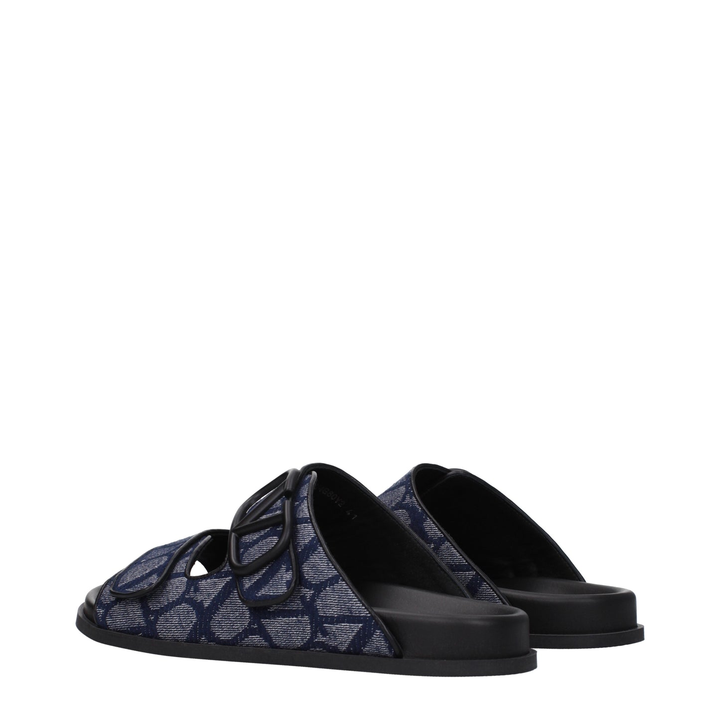 Valentino Garavani Sandals & Slippers Men Fabric  Blue/Black