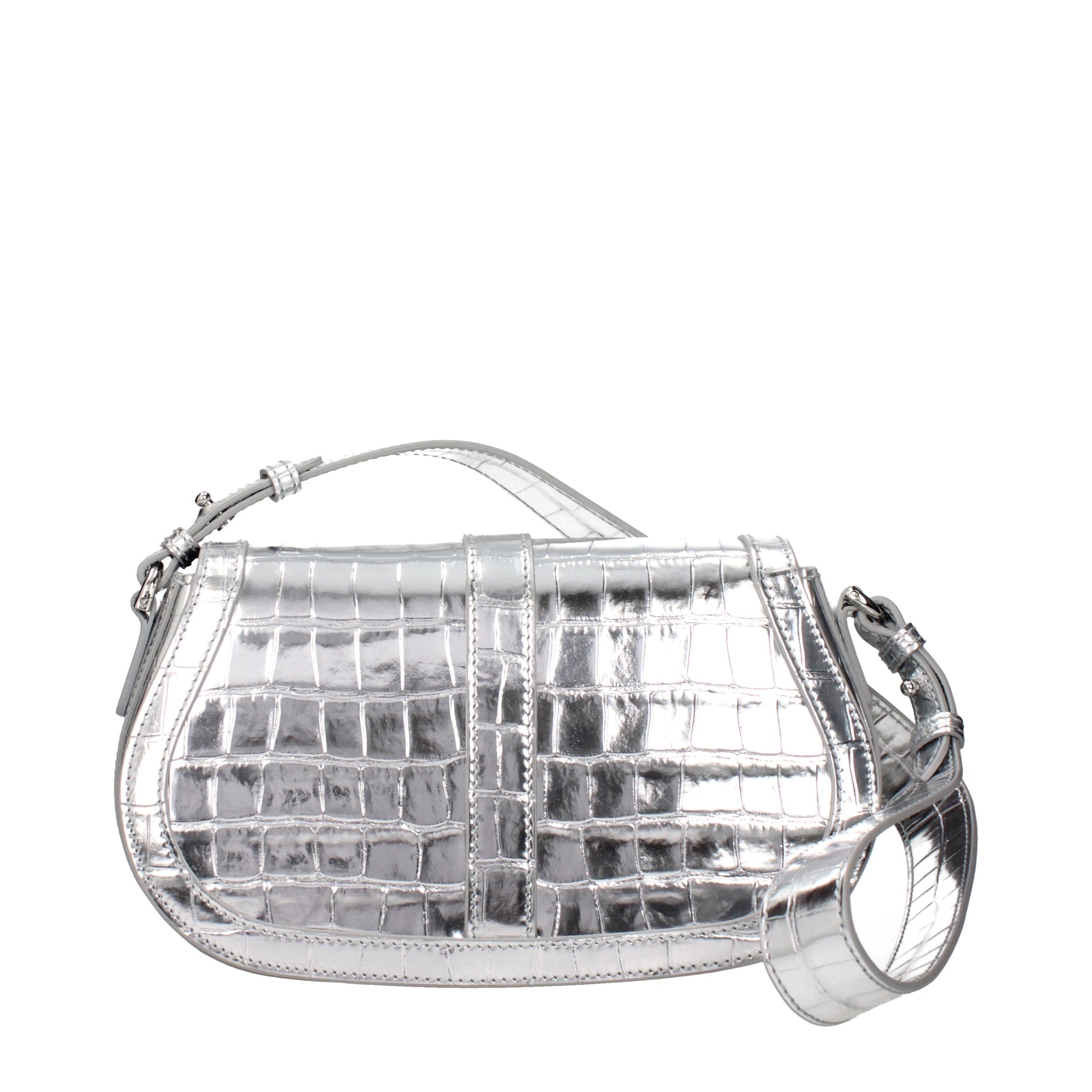 Versace Shoulder Bags Women Leather Silver