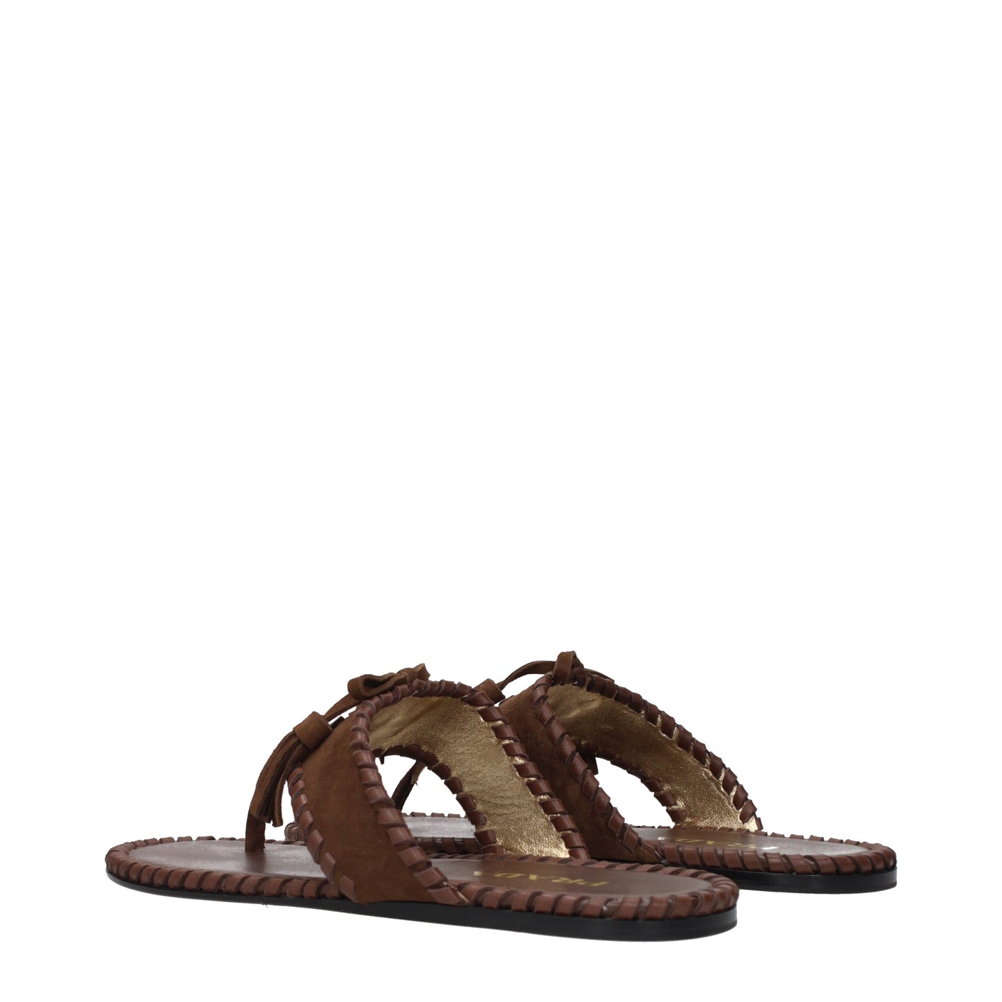 Prada Flip Flops Women Suede Brown/Cocoa