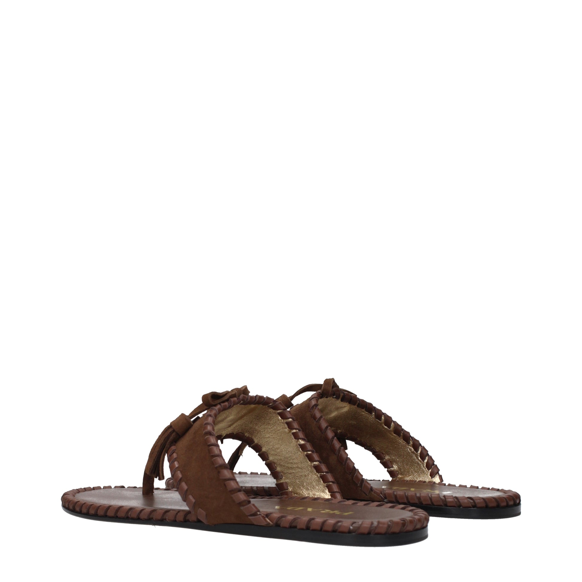 Prada Flip Flops Women Suede Brown/Cocoa