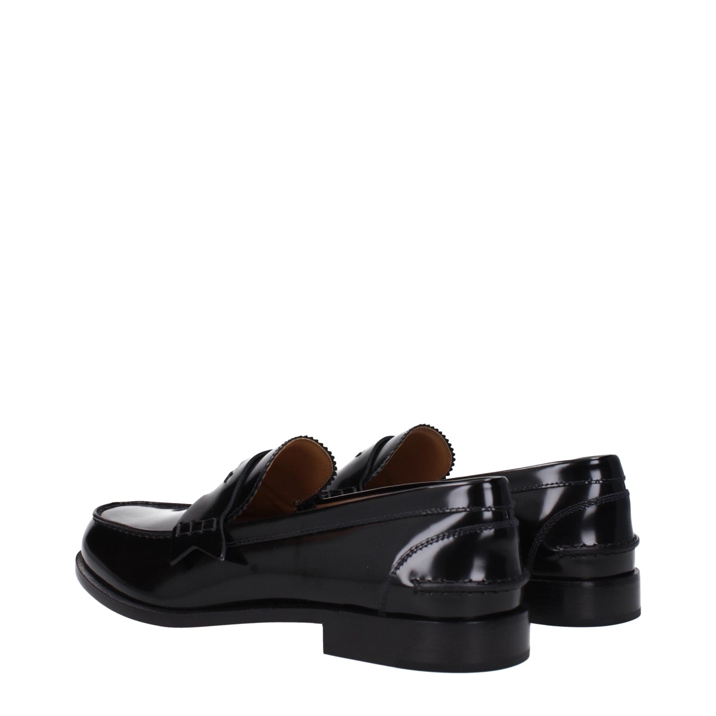 Louboutin Men's Loafers in Leather Black