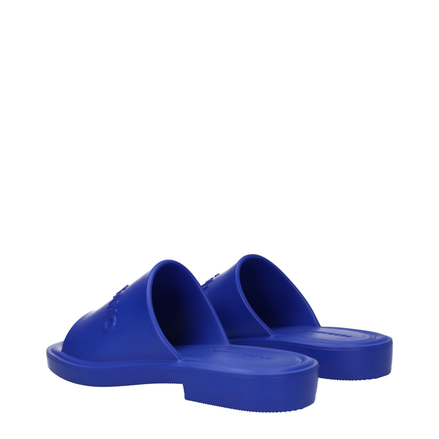 Salvatore Ferragamo Sandals & Slippers Men Rubber Blue/Lapis Lazuli