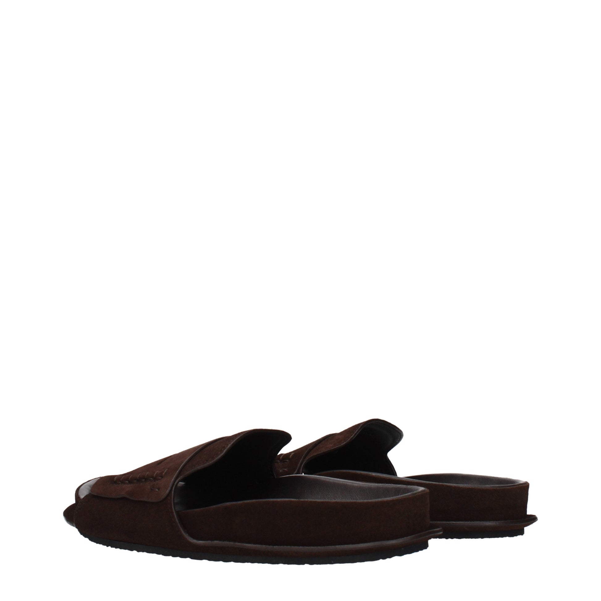 Jacquemus Slippers and Clogs Women Suede Brown/Dark Brown