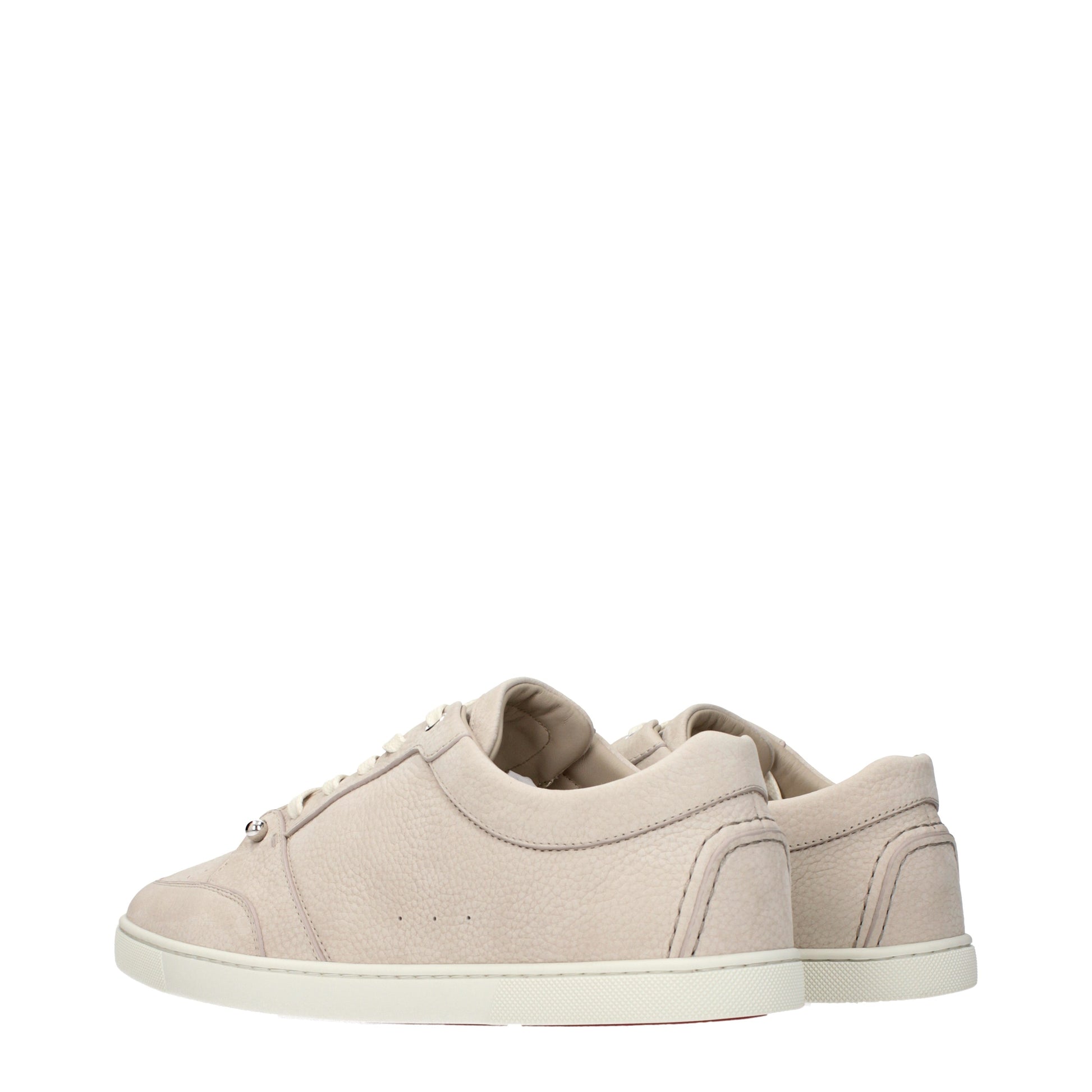Louboutin Sneakers Men Leather Beige